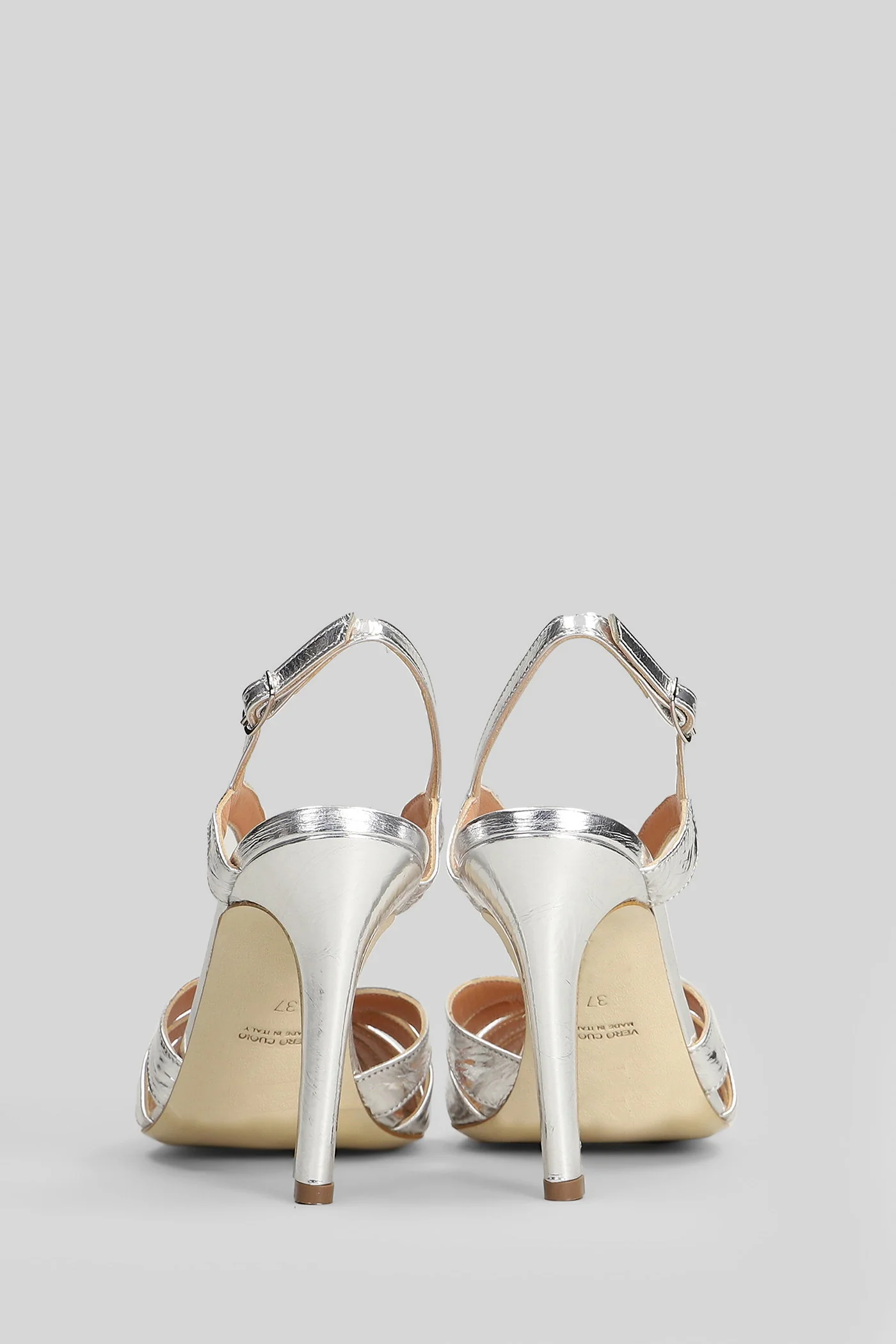 Sandals in silver leather - Image 4
