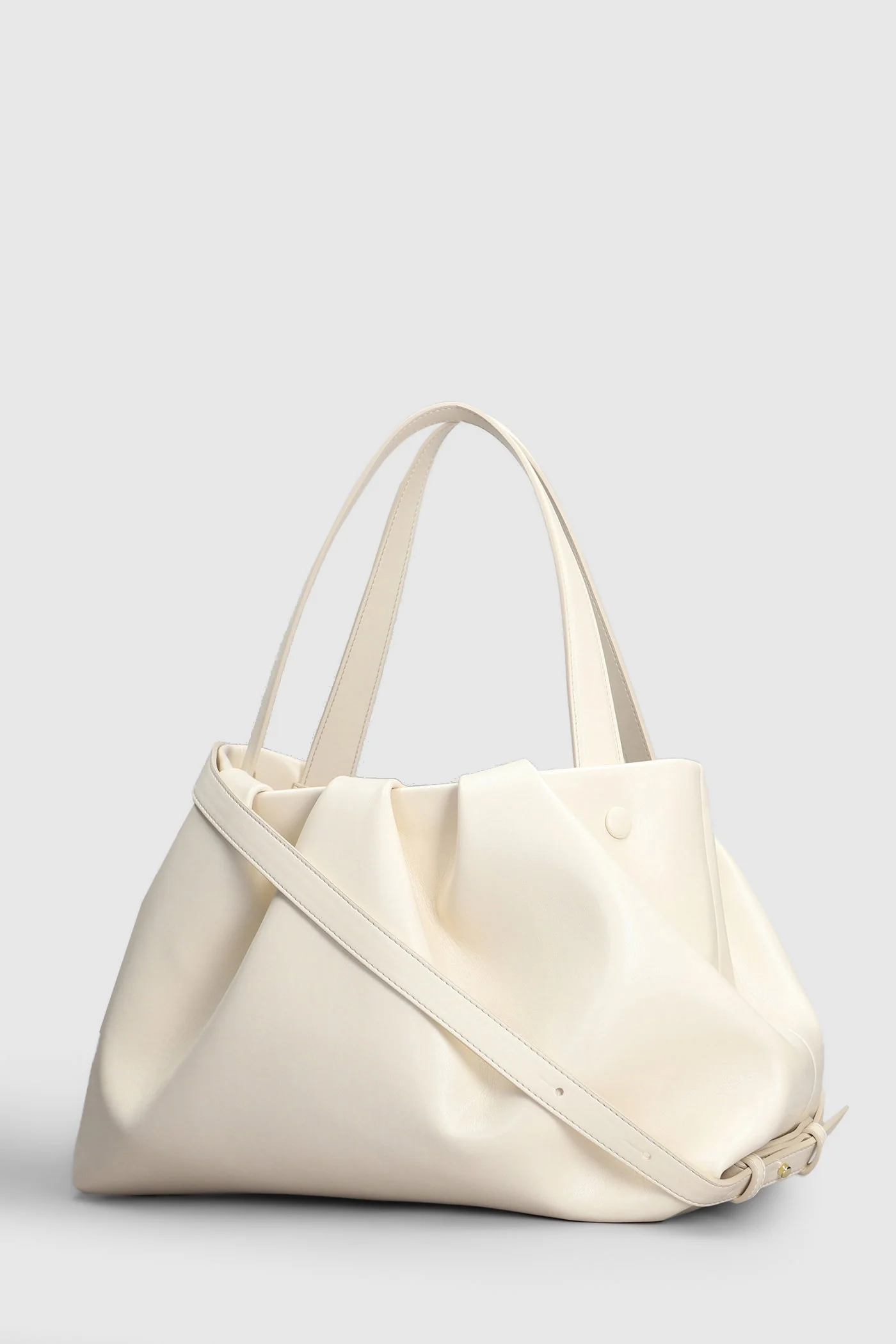 Athena Vegan Fabric Tote in beige faux leather - Image 2