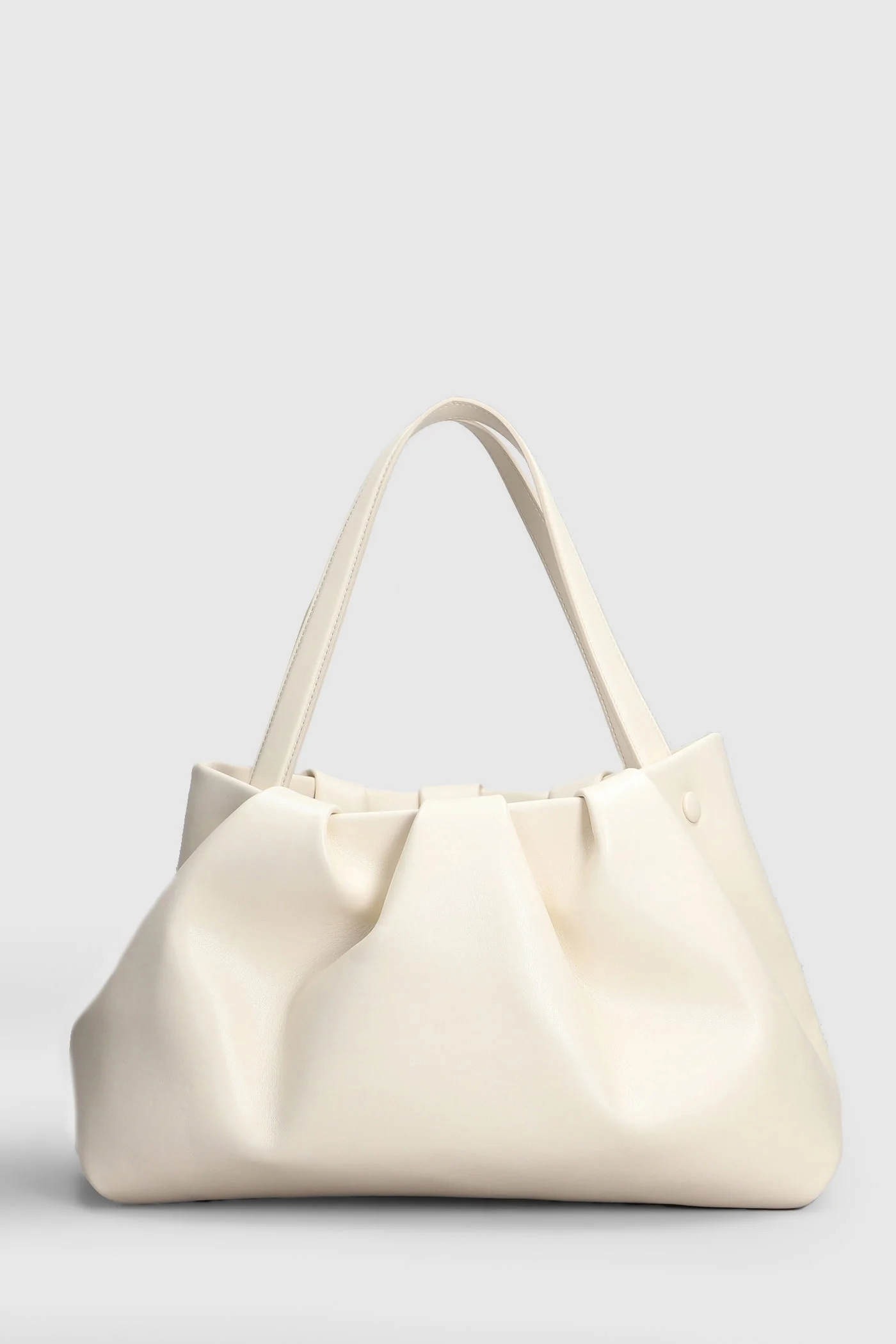 Athena Vegan Fabric Tote in beige faux leather - Image 3