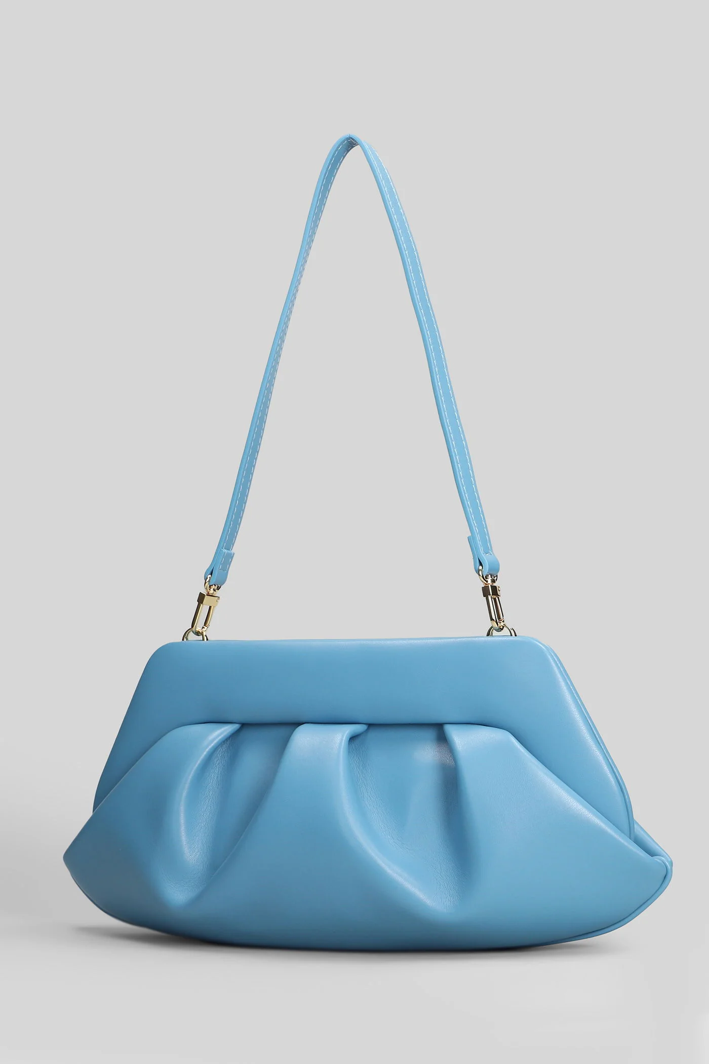 Bios Baguette Clutch in cyan faux leather - Image 2