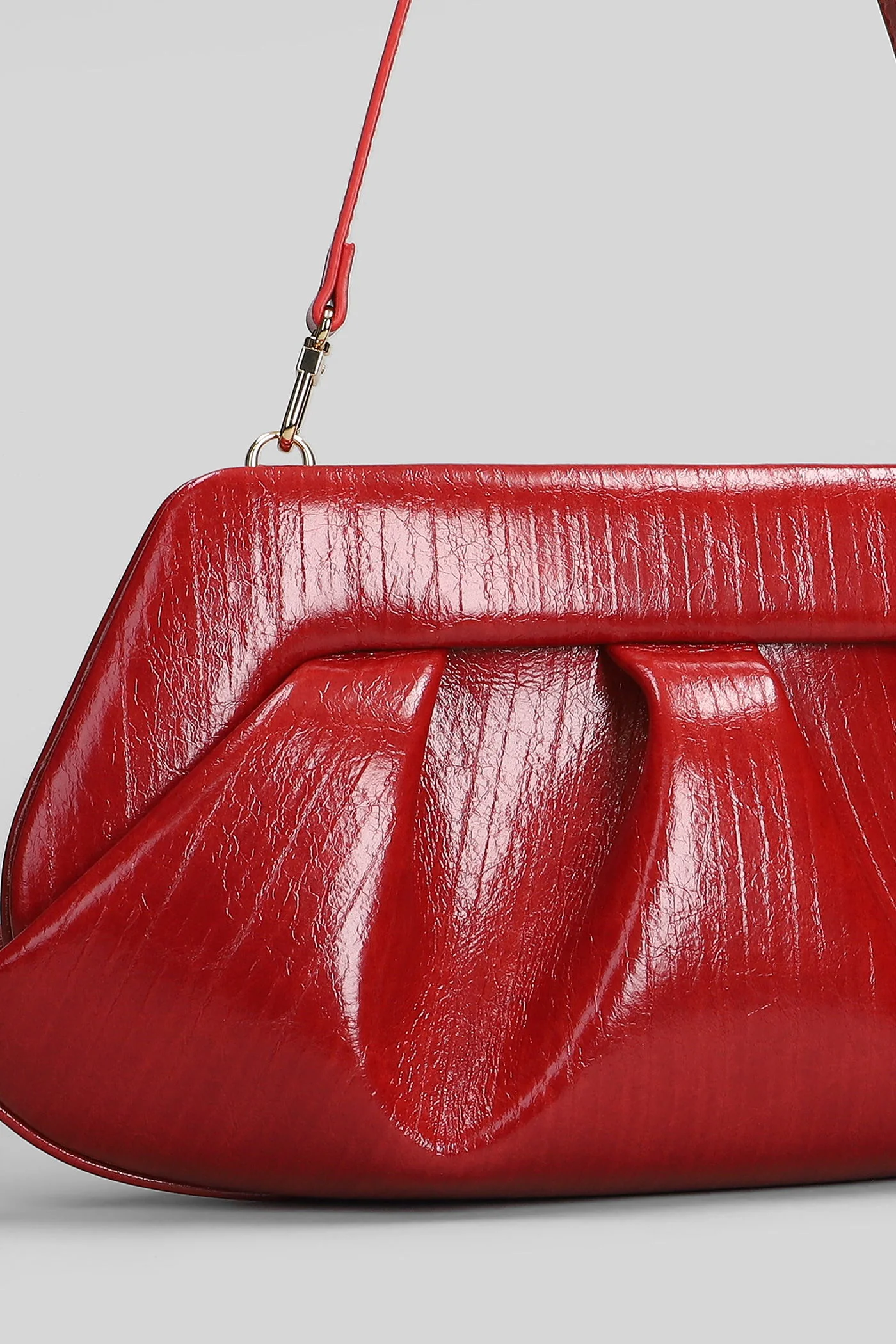 Bios Baguette Rigato Clutch in red faux leather - Image 4