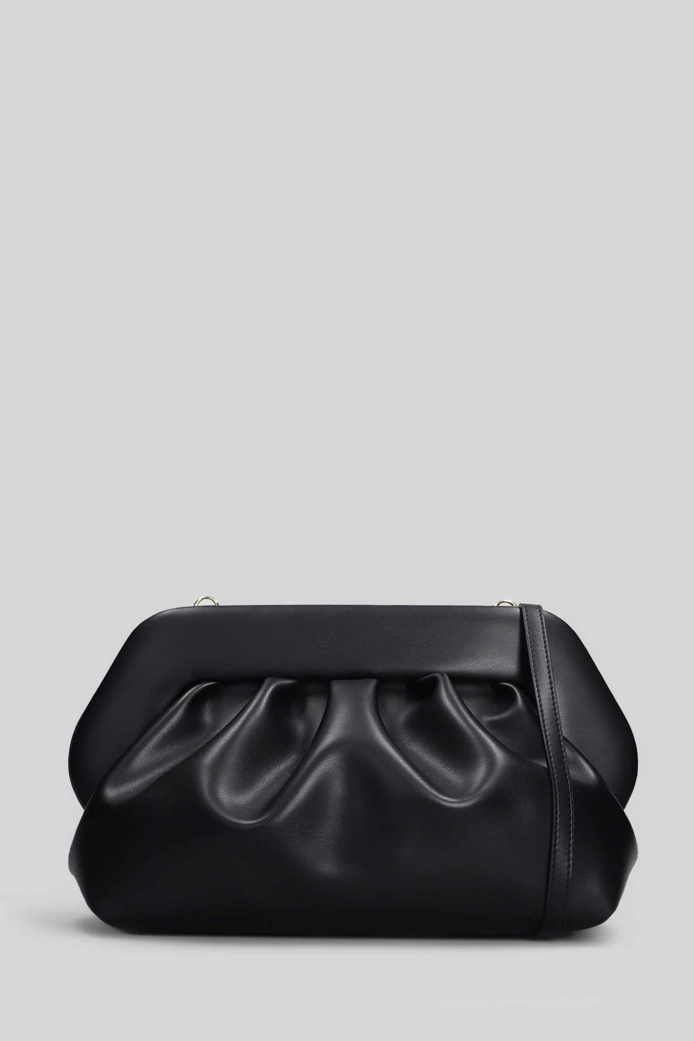 Bios Clutch in black faux leather