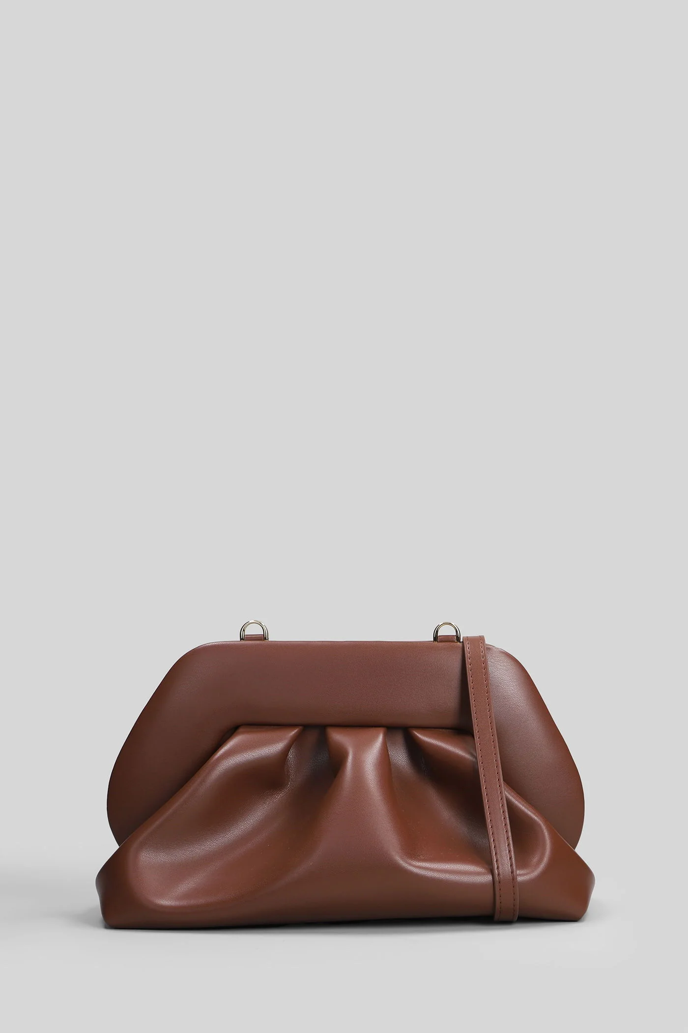 Bios Medium Clutch in brown faux leather