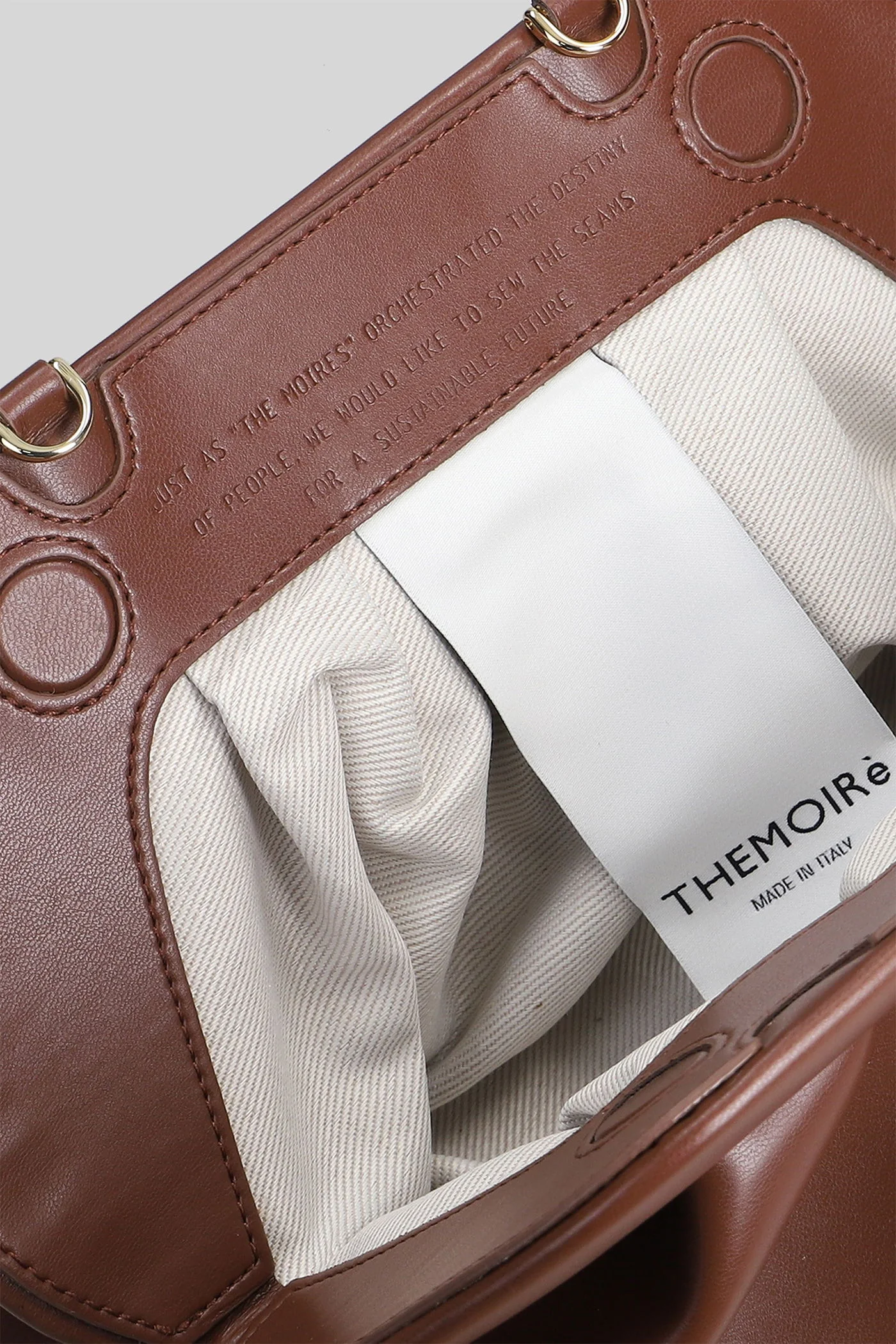 Bios Medium Clutch in brown faux leather - Image 4