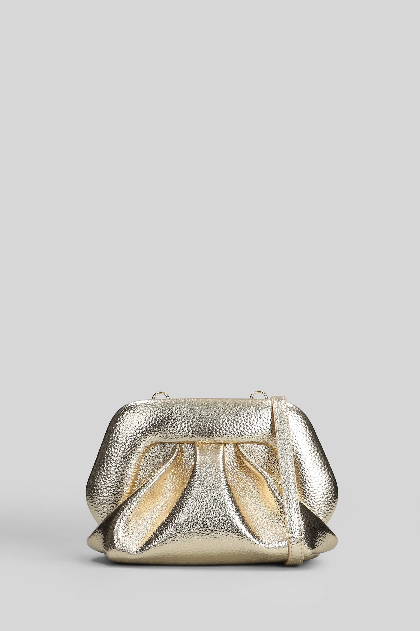 Bios Small Bottolato Clutch in gold faux leather