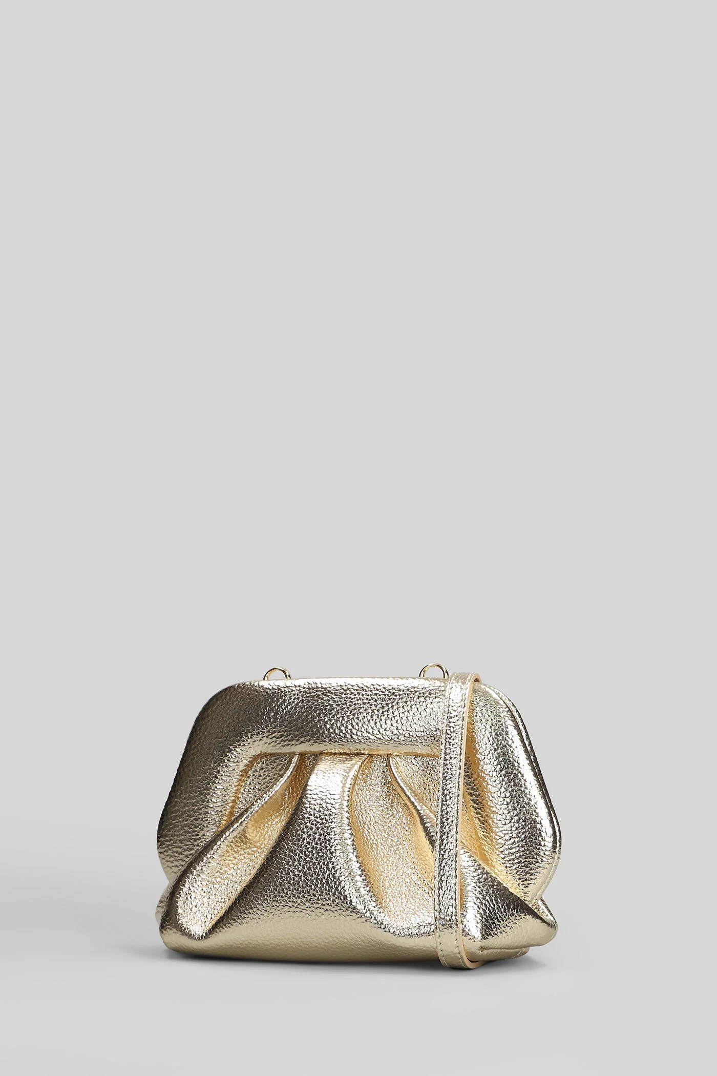 Bios Small Bottolato Clutch in gold faux leather - Image 6