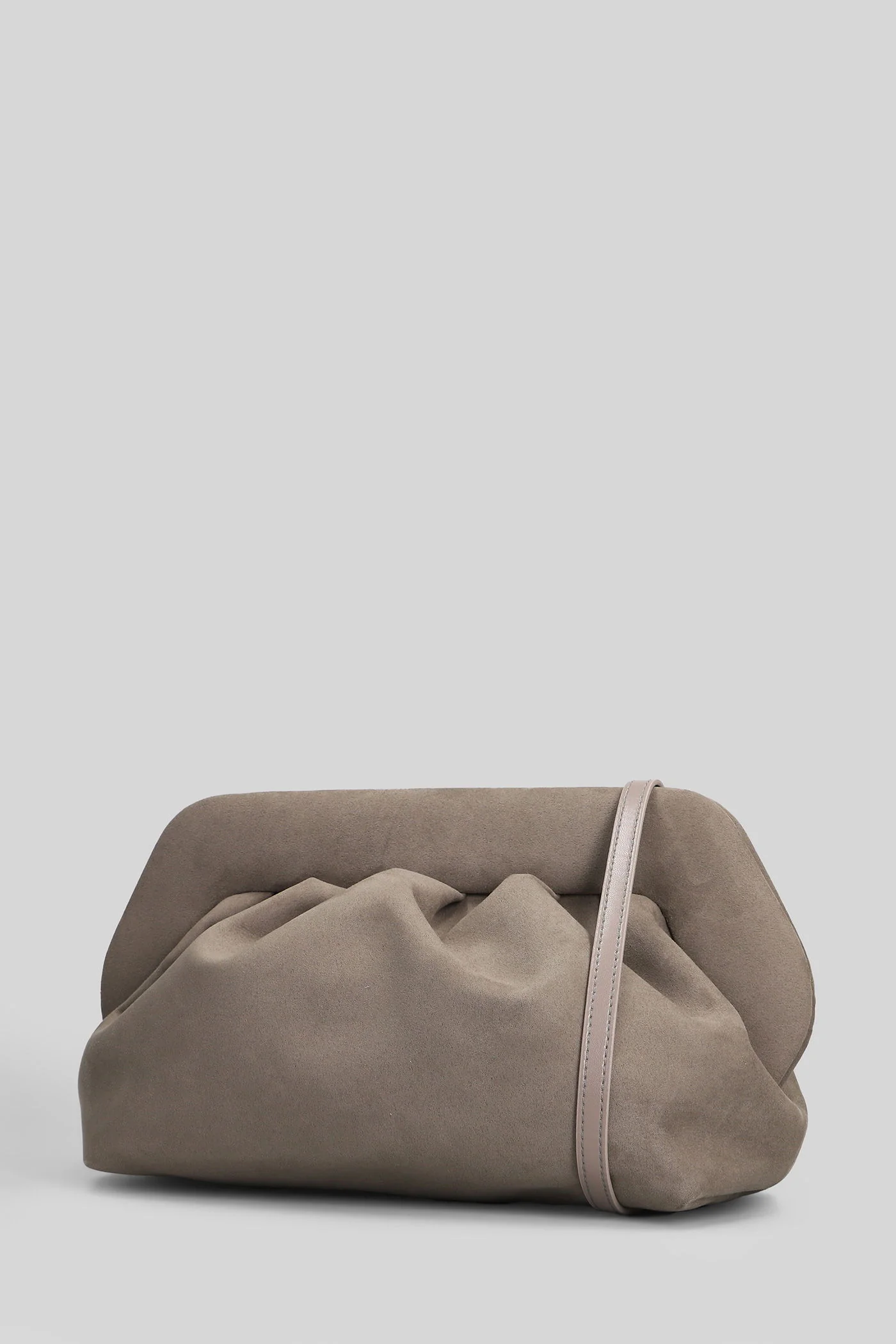 Bios Suede Clutch in taupe suede - Image 2