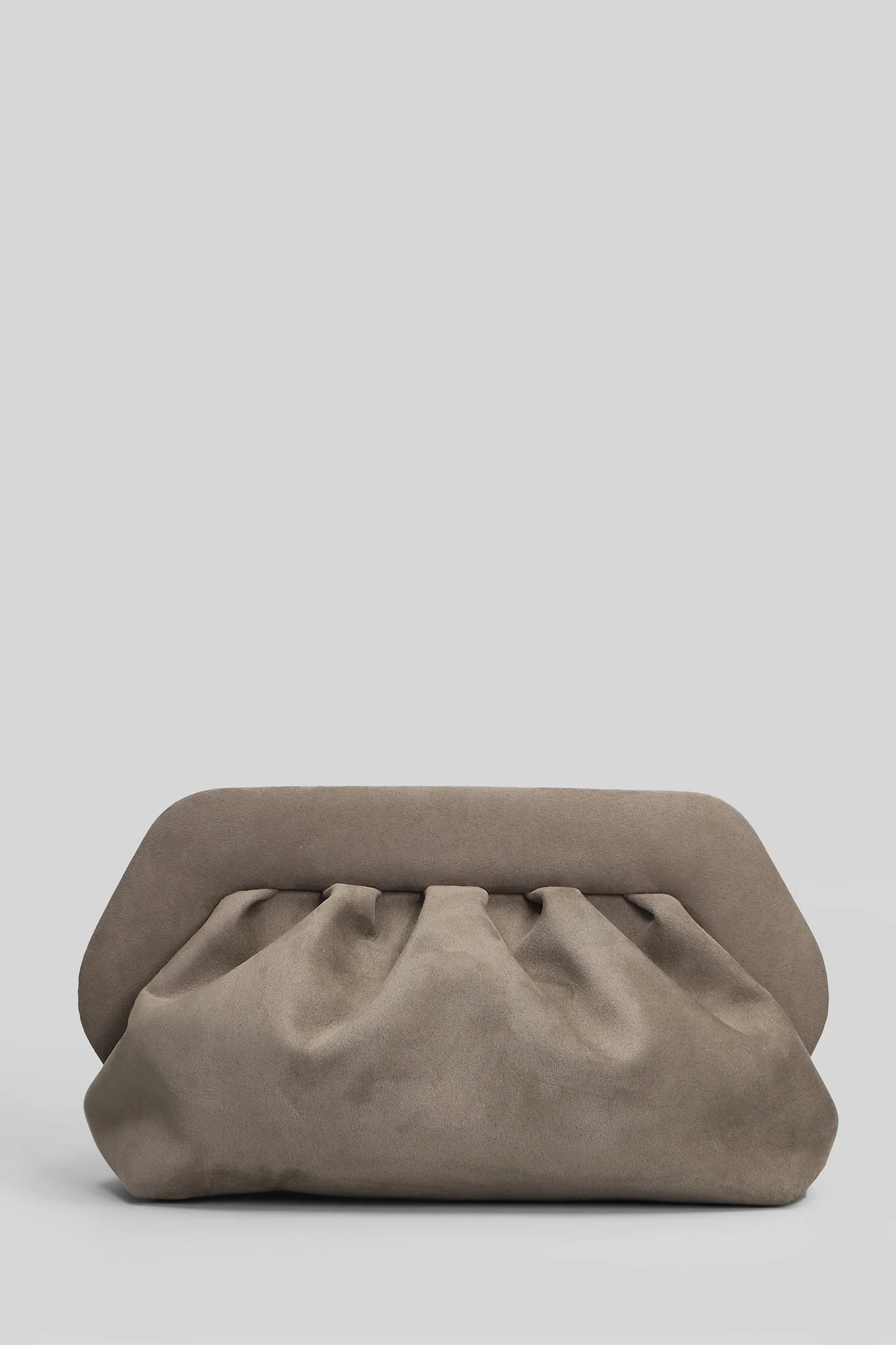 Bios Suede Clutch in taupe suede - Image 3