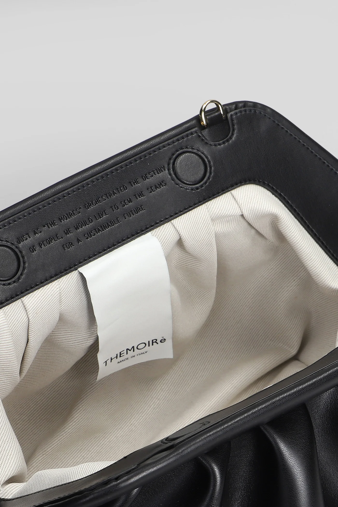 Bios Vegan Fabric Clutch in black faux leather - Image 4