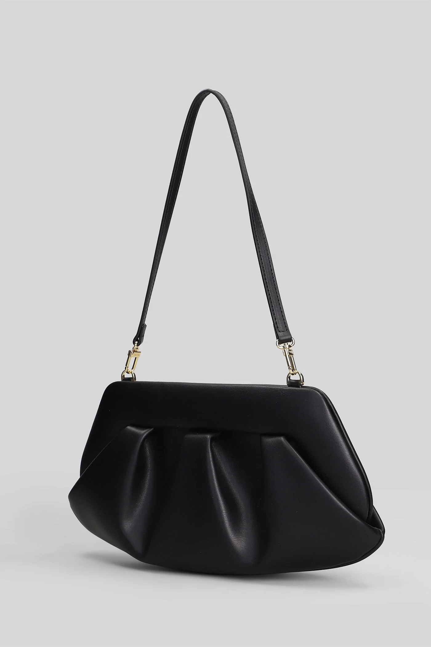 Emera Vegan Fabric Clutch in black faux leather - Image 2