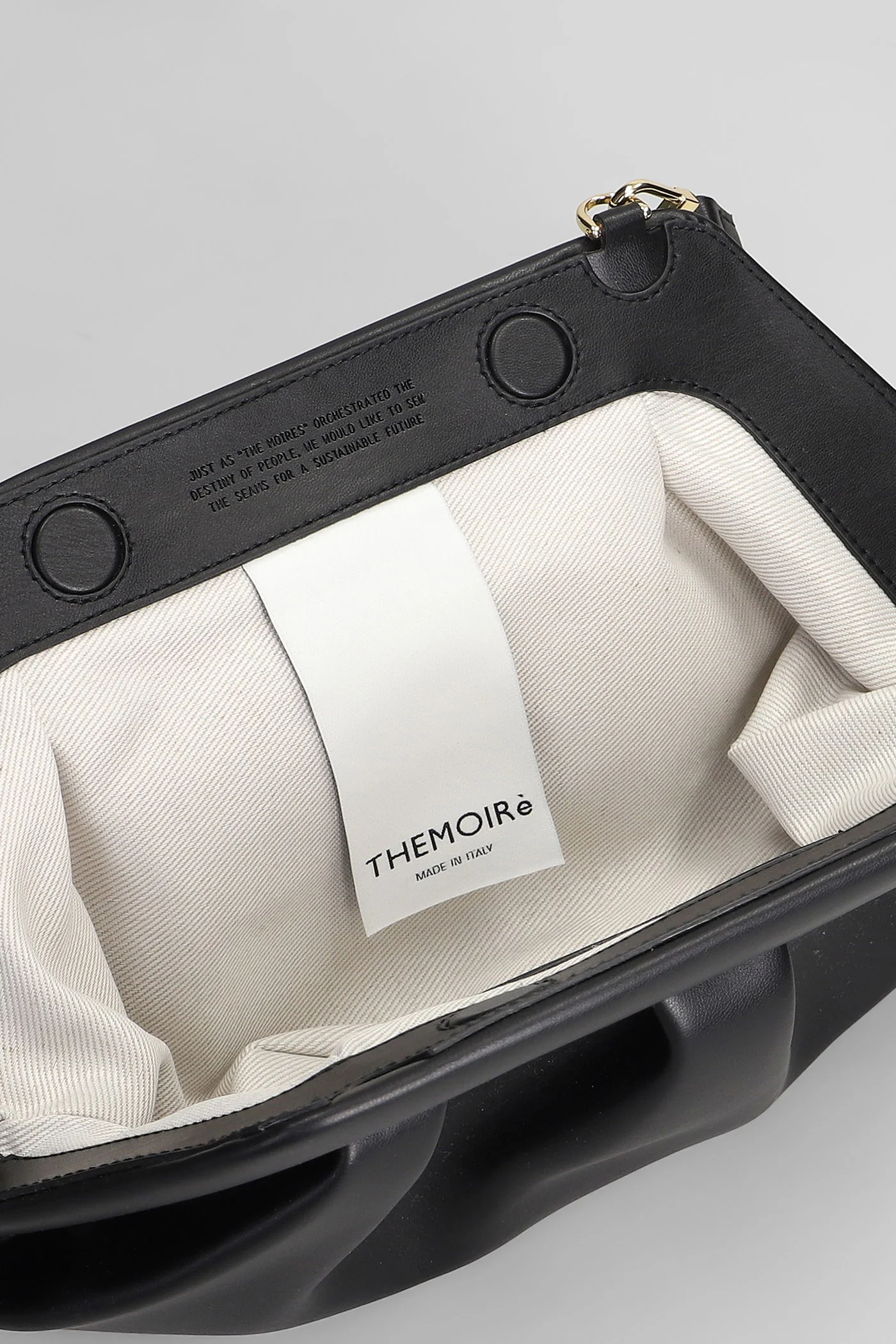 Emera Vegan Fabric Clutch in black faux leather - Image 4