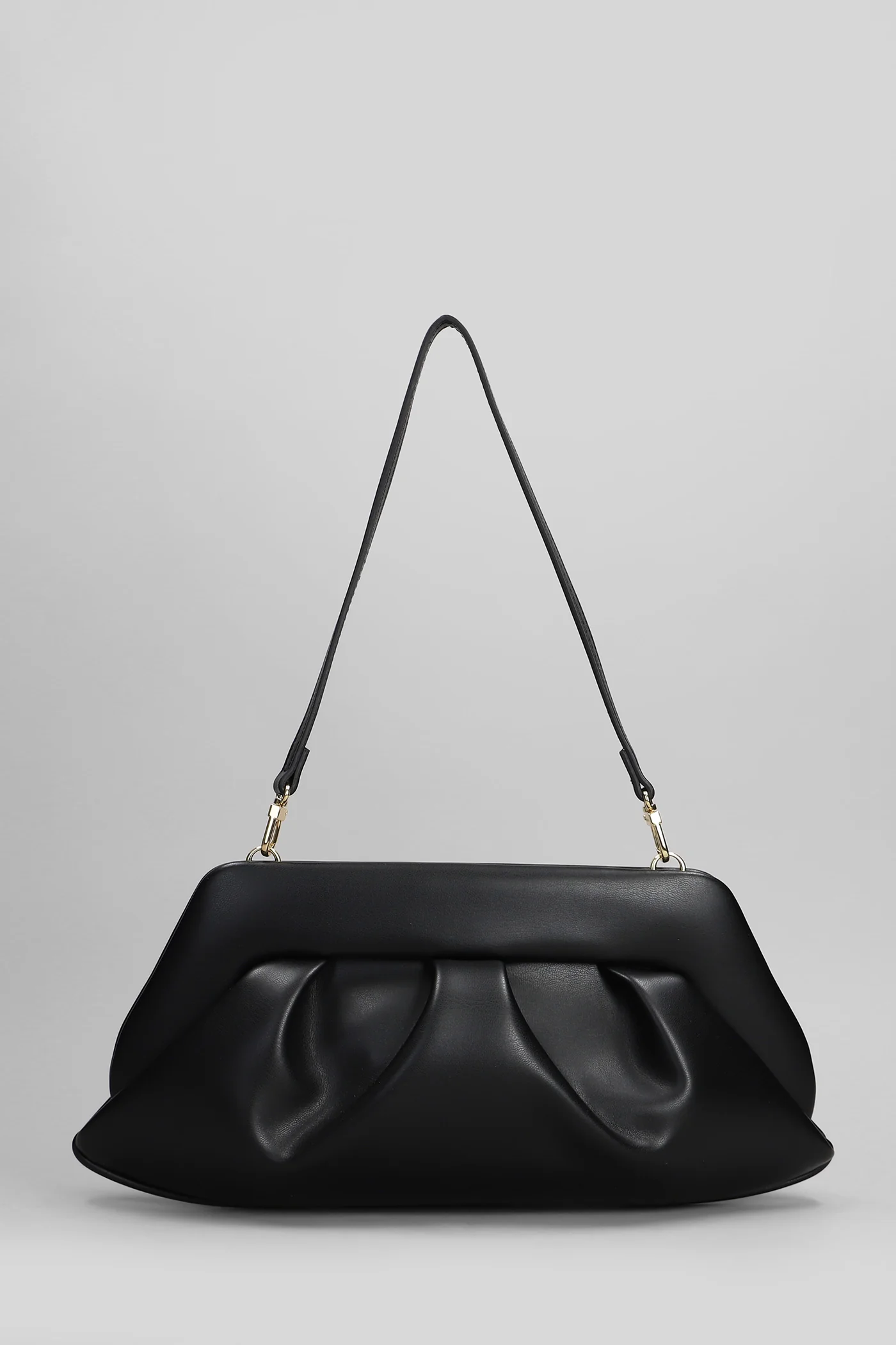 Emera Vegan Fabric Clutch in black faux leather