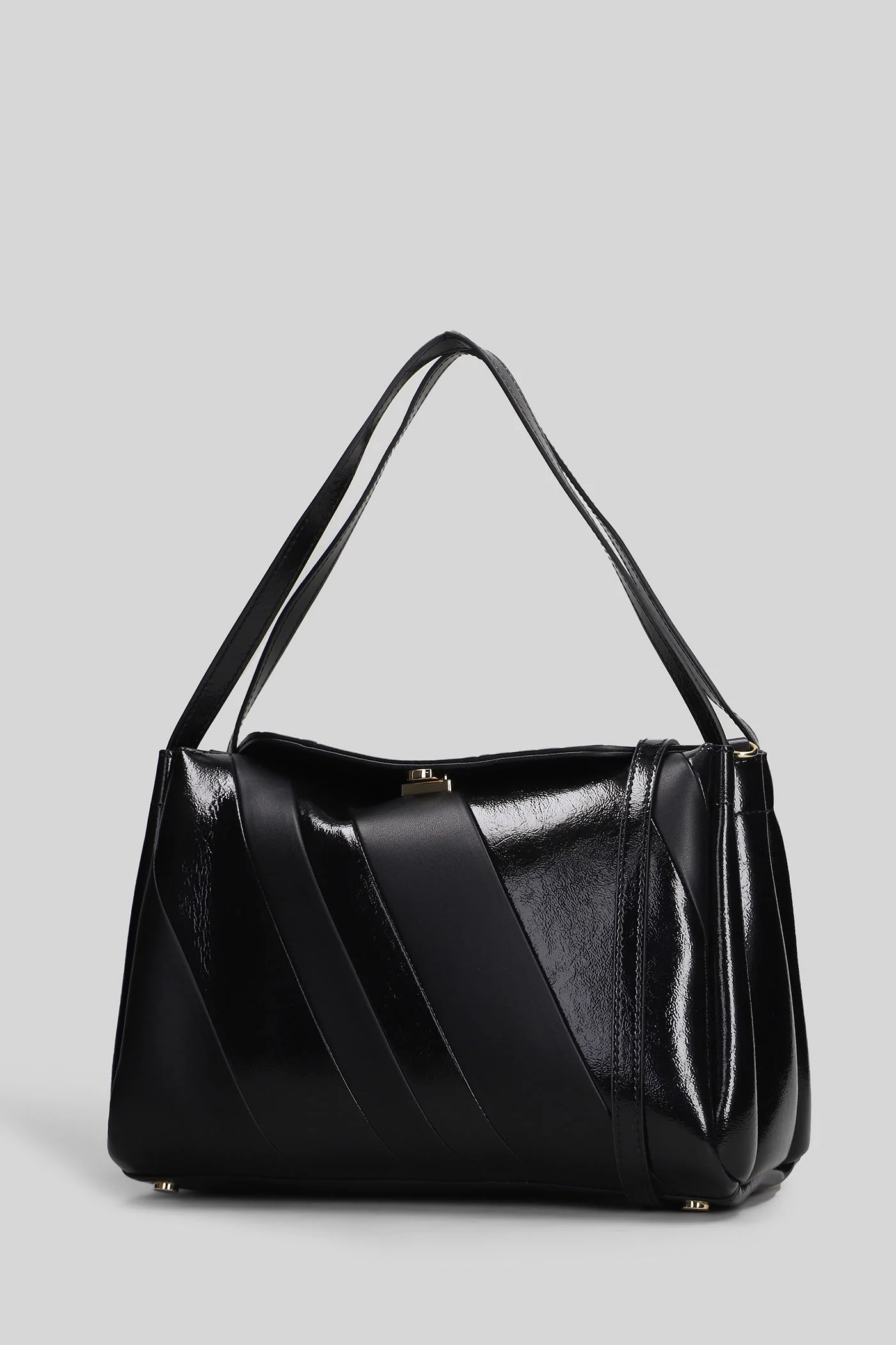 Eudora Stripes Shoulder bag in black faux leather - Image 2