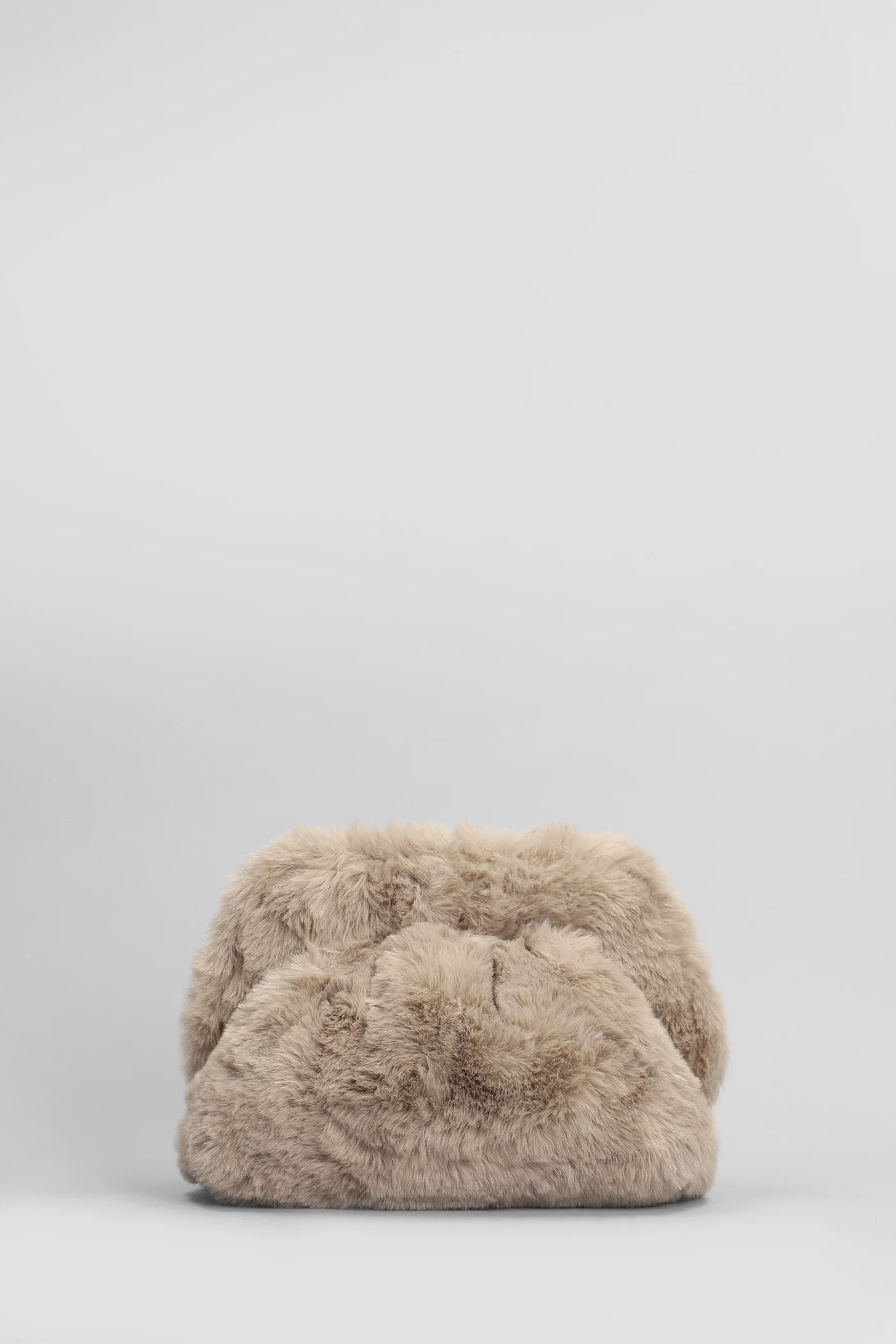 Gea Fur Clutch in taupe polyester - Image 3