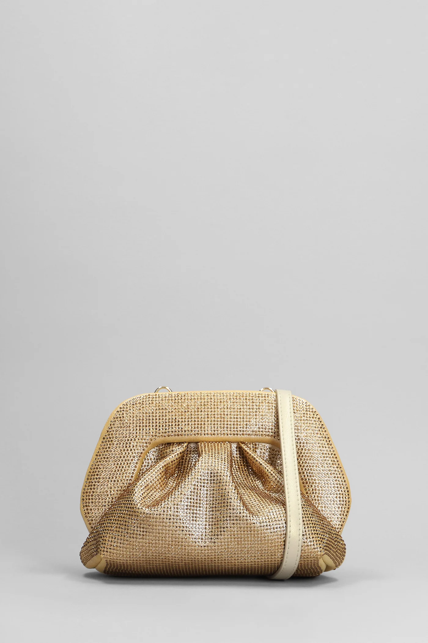 Gea Strass Clutch in gold fabric