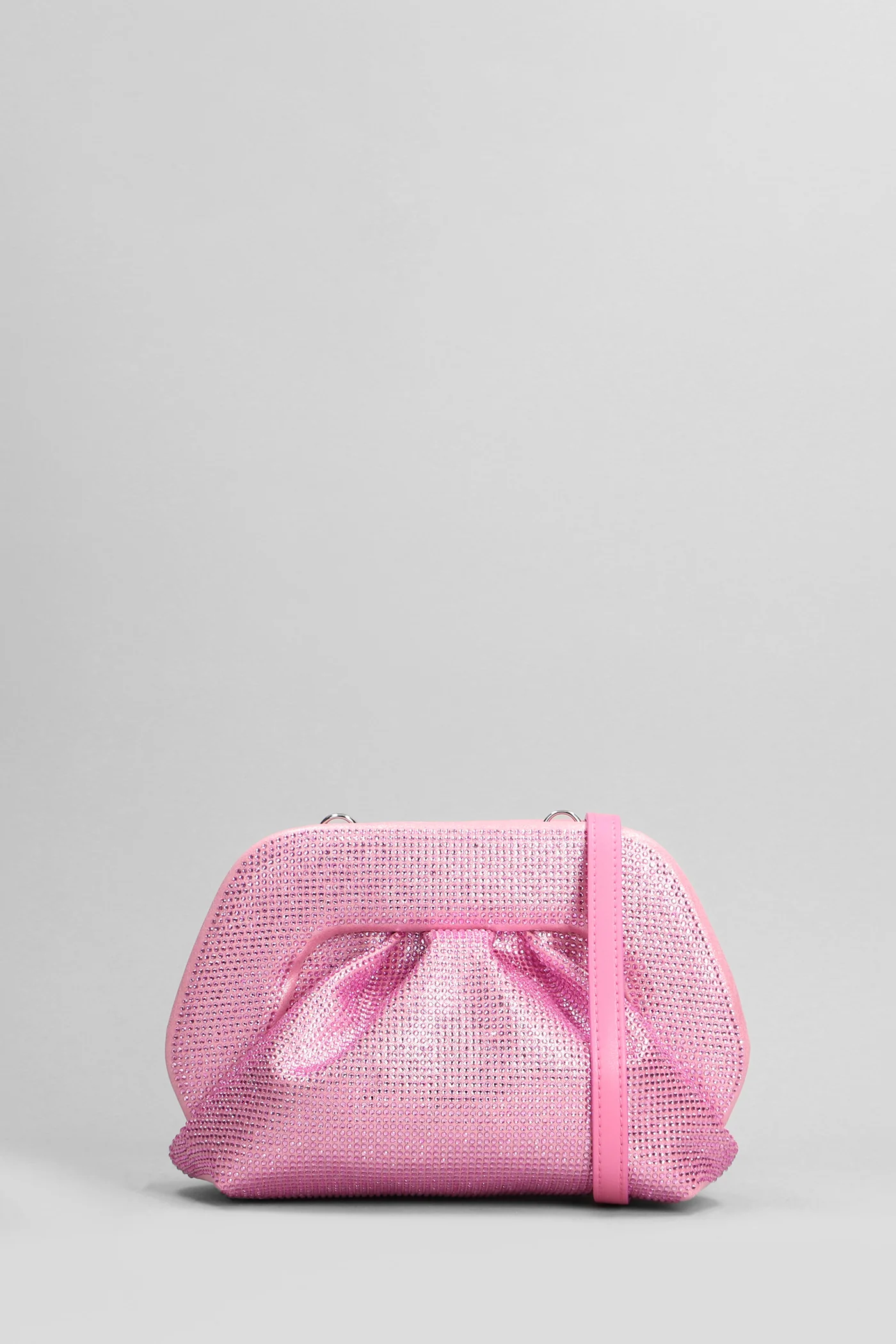 Gea Strass Clutch in rose-pink faux leather