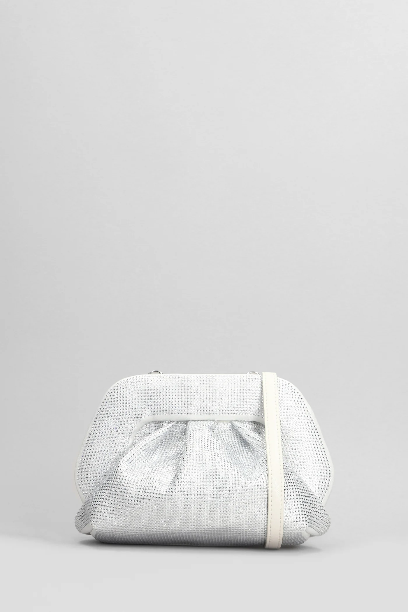 Gea Strass Clutch in silver fabric
