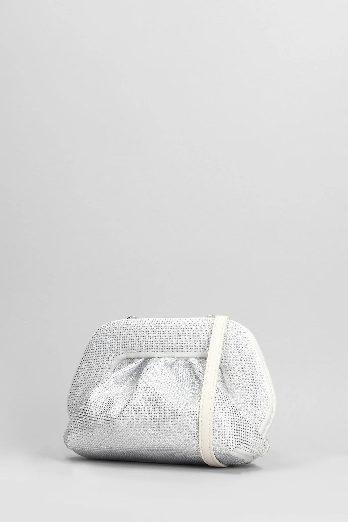 Gea Strass Clutch in silver fabric - Image 2