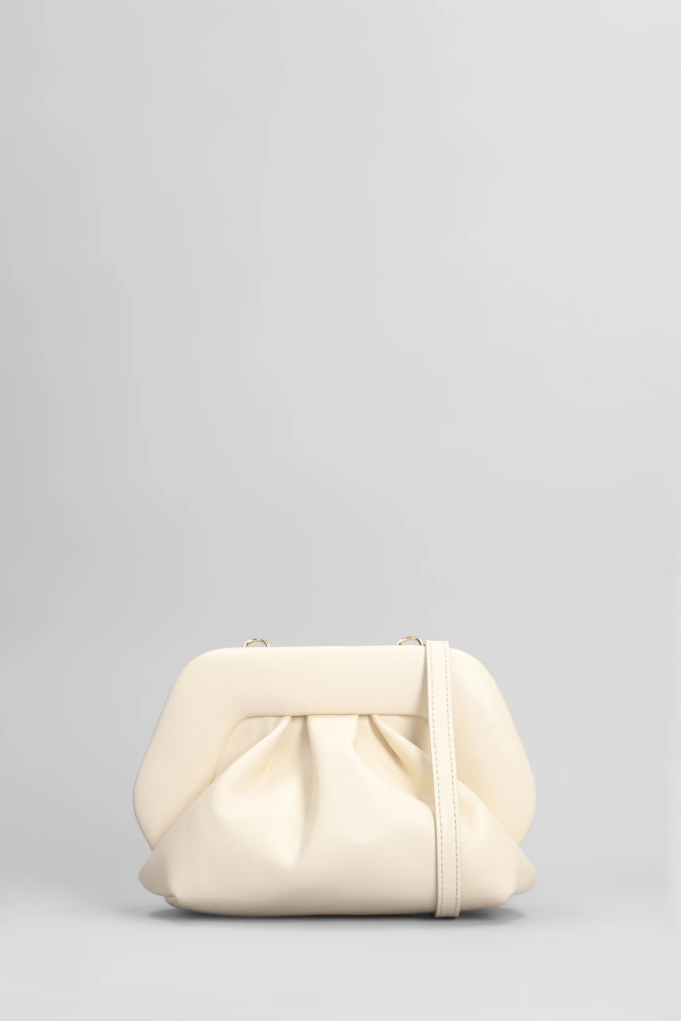 Gea Vegan Fabric Clutch in beige faux leather