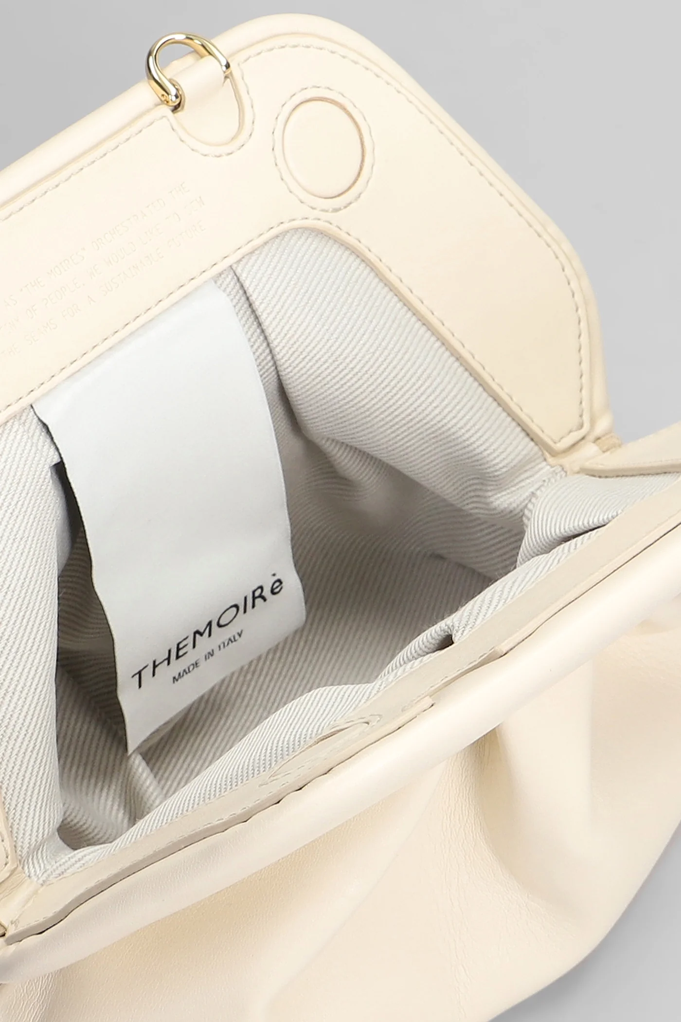 Gea Vegan Fabric Clutch in beige faux leather - Image 4