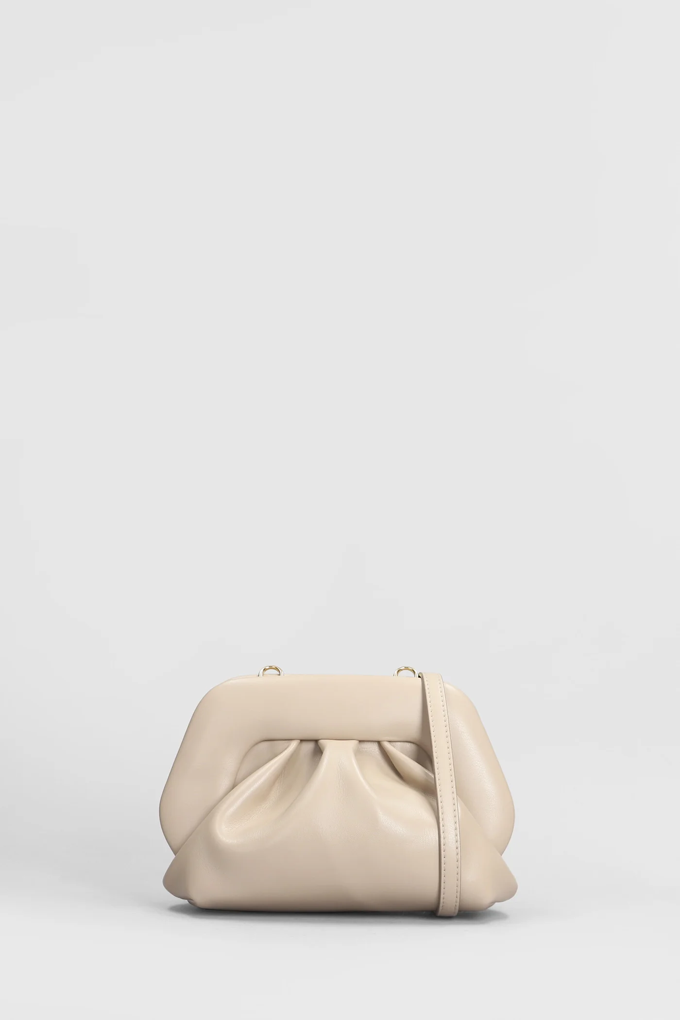 Gea Vegan Fabric Clutch in taupe faux leather