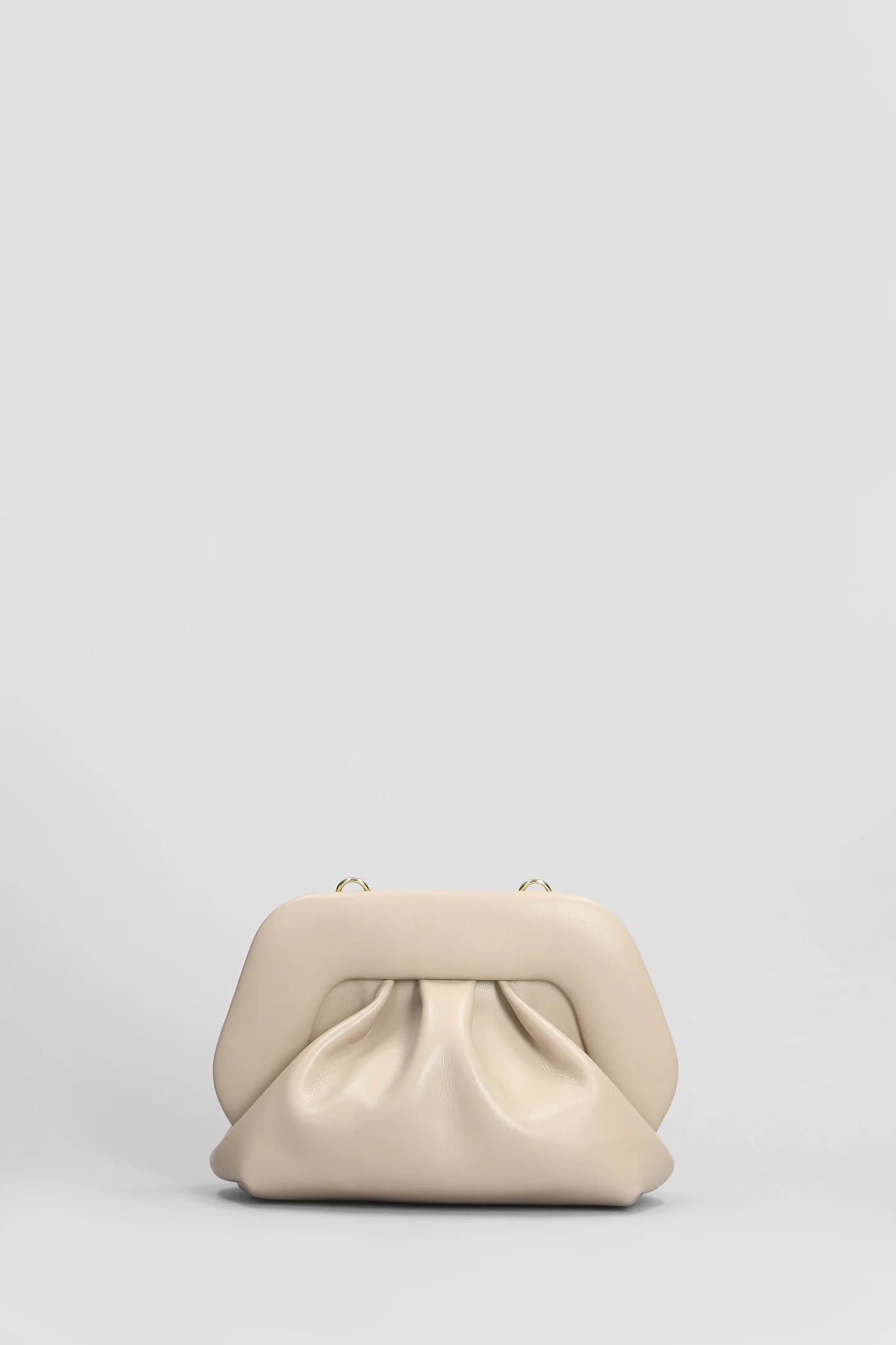 Gea Vegan Fabric Clutch in taupe faux leather - Image 3