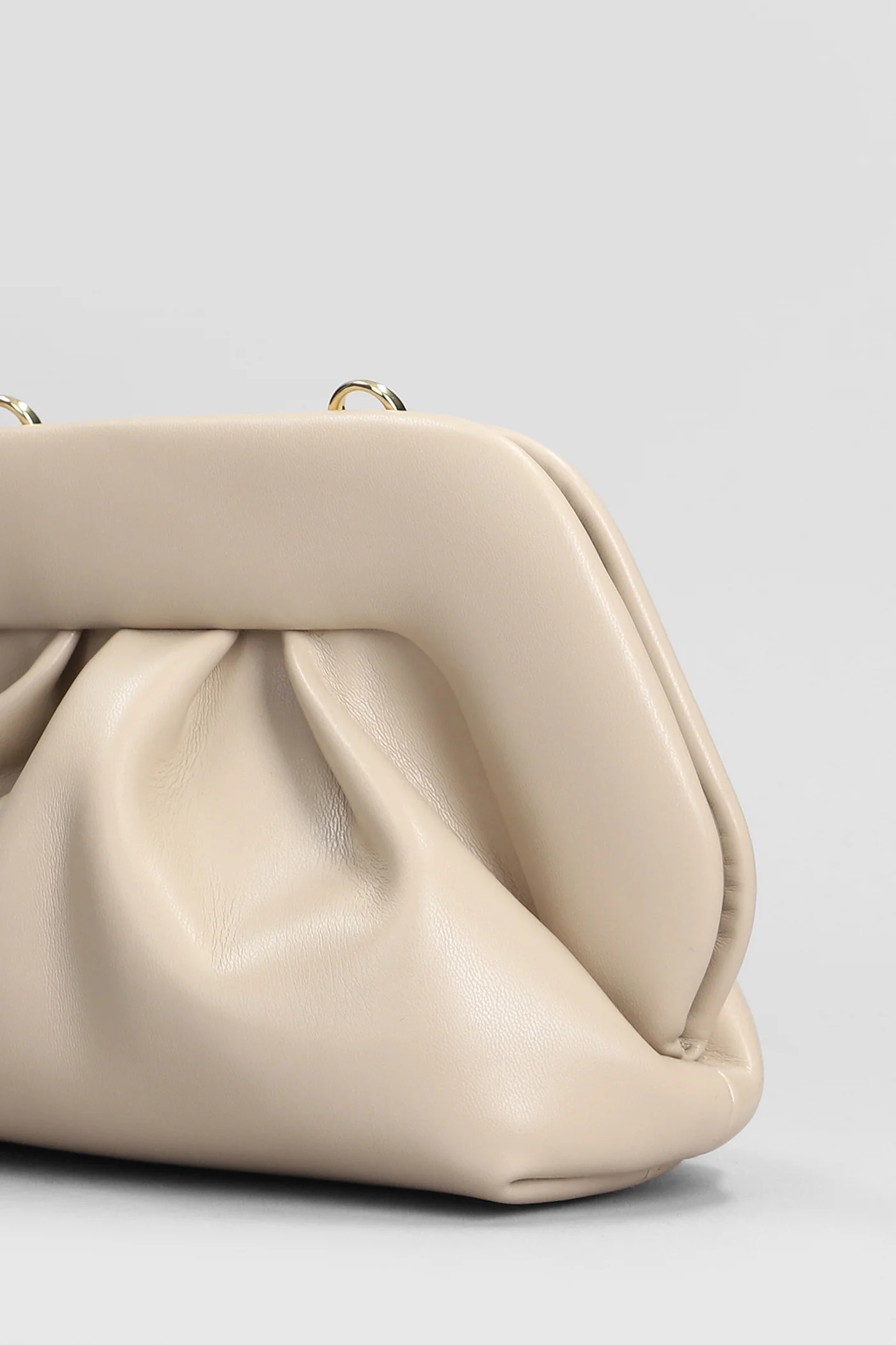 Gea Vegan Fabric Clutch in taupe faux leather - Image 4