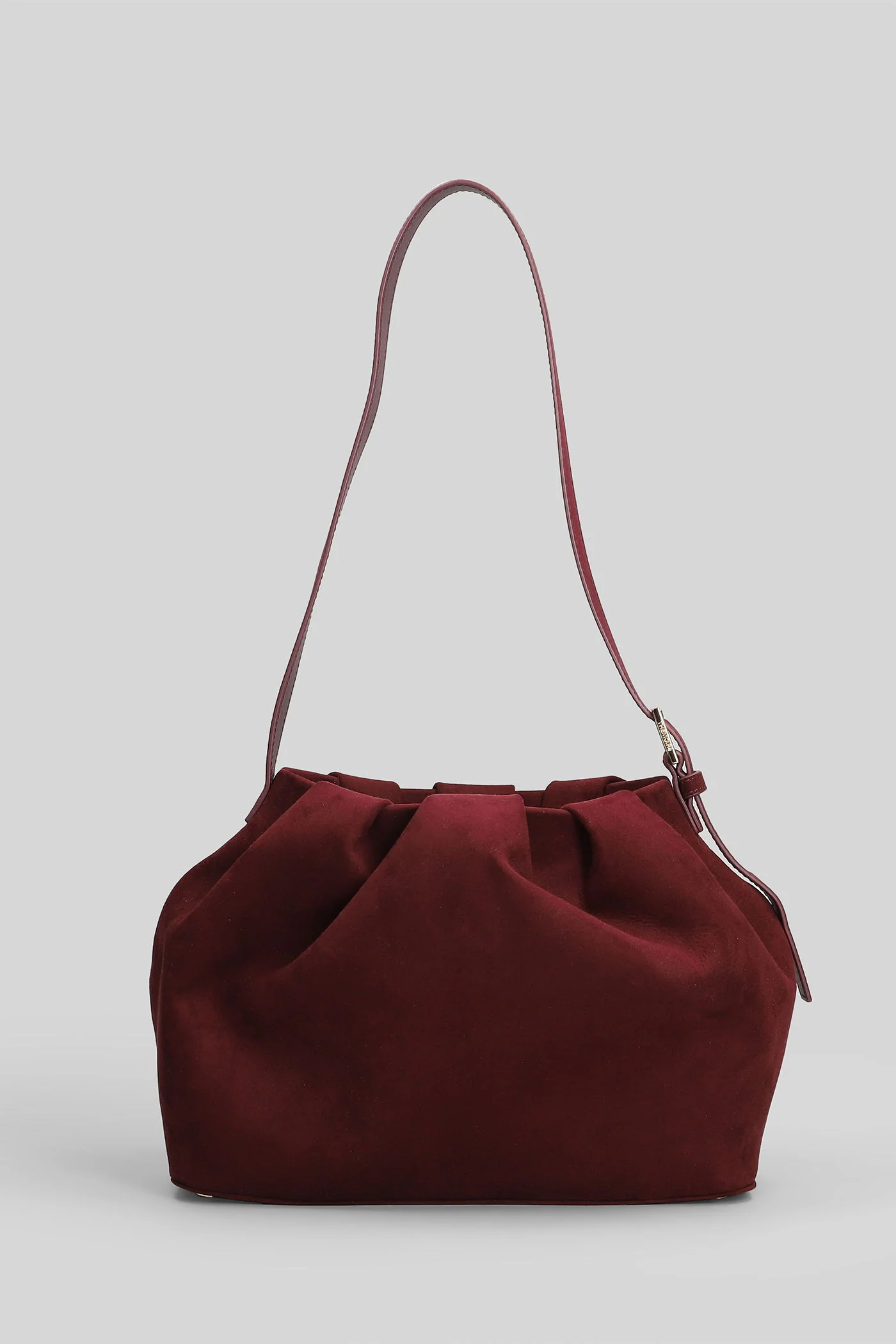 Lara Suede Shoulder bag in bordeaux suede - Image 3