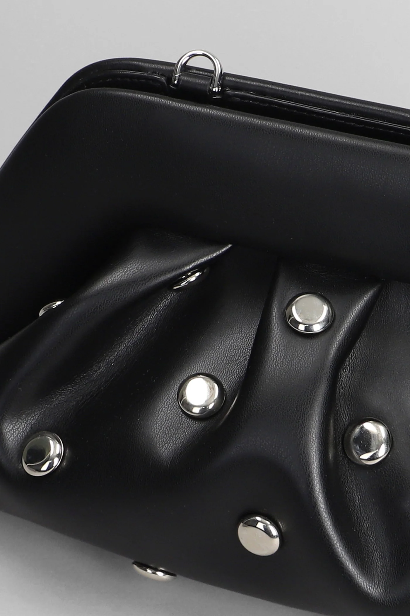 Tia Beads Clutch in black faux leather - Image 4