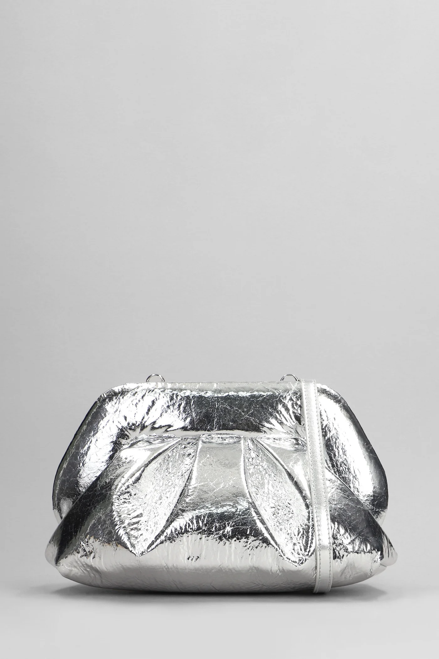 Tia Pineapple Clutch in silver faux leather