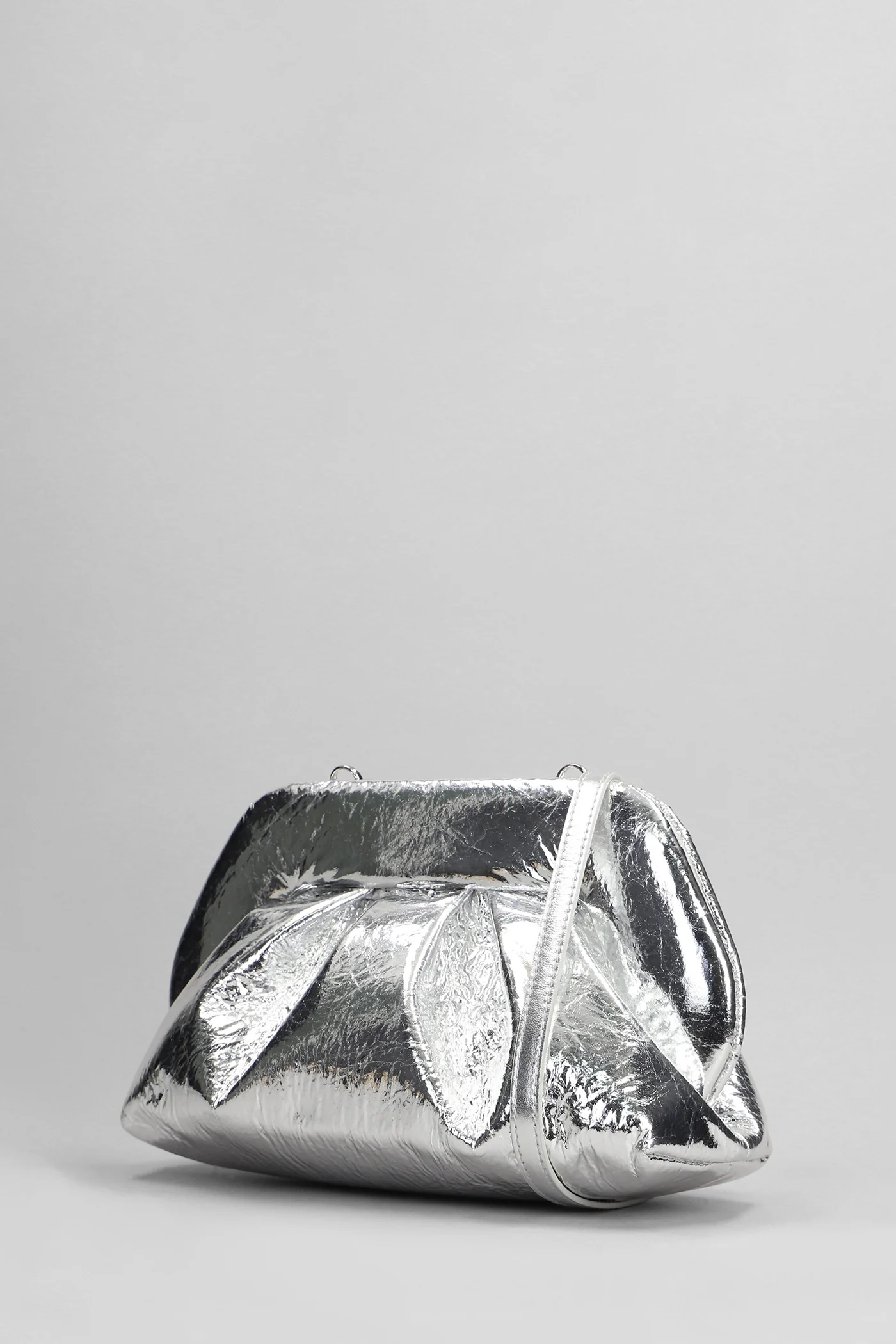 Tia Pineapple Clutch in silver faux leather - Image 2
