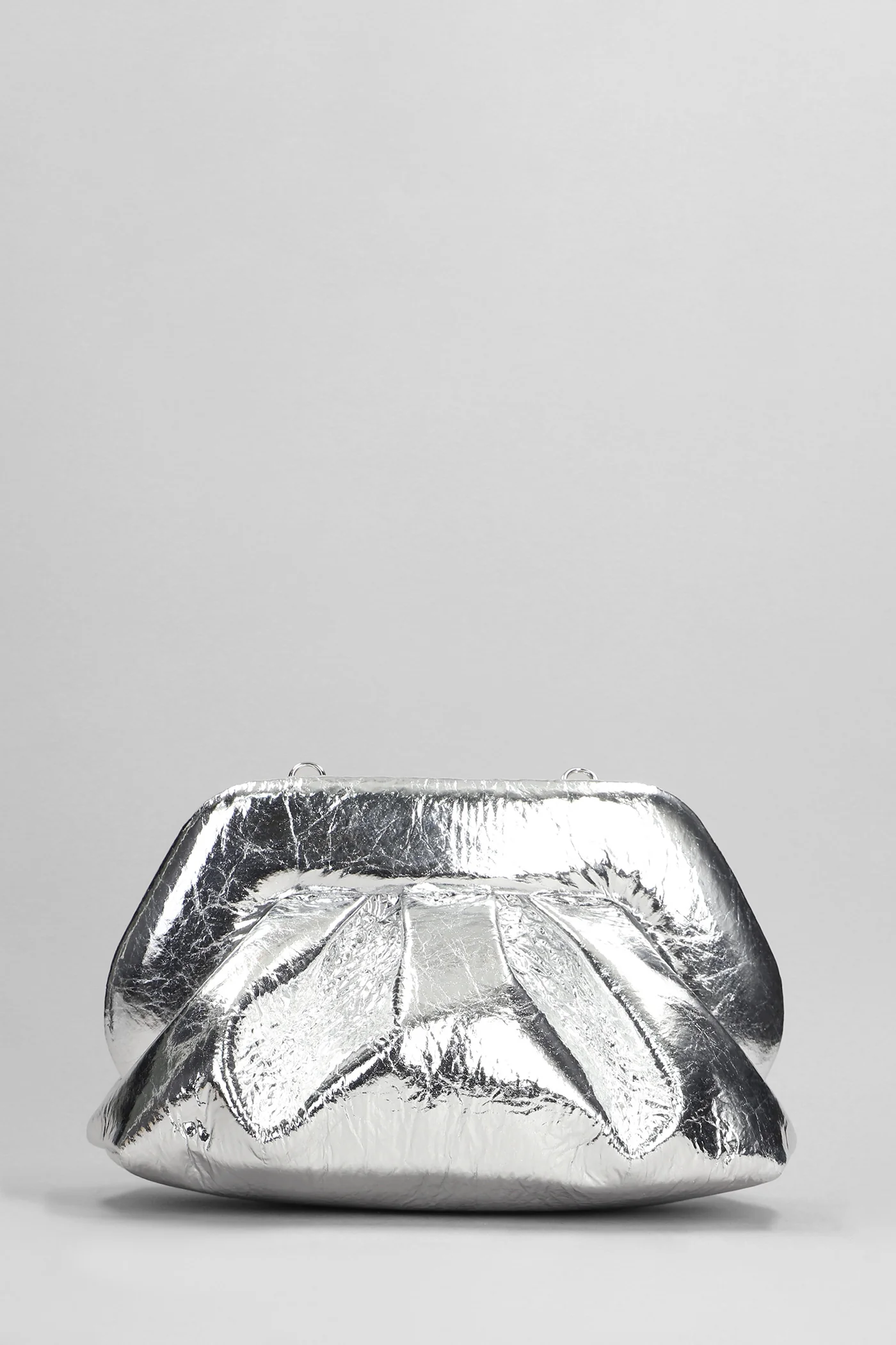 Tia Pineapple Clutch in silver faux leather - Image 3