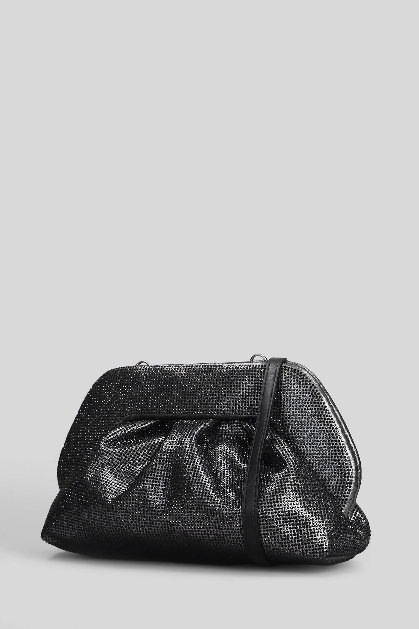 Tia Strass Clutch in black faux leather - Image 2