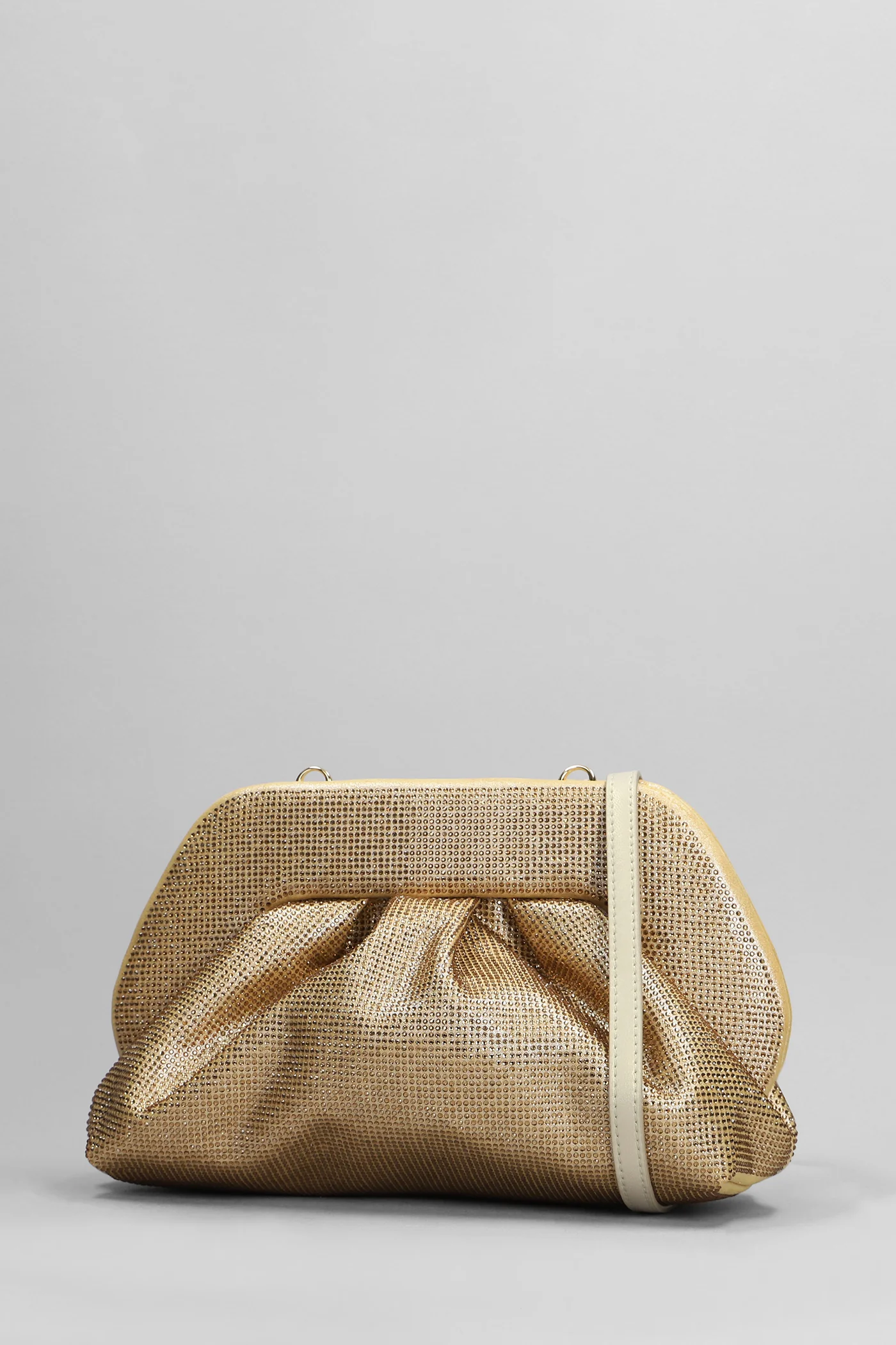 Tia Strass Clutch in gold fabric - Image 2