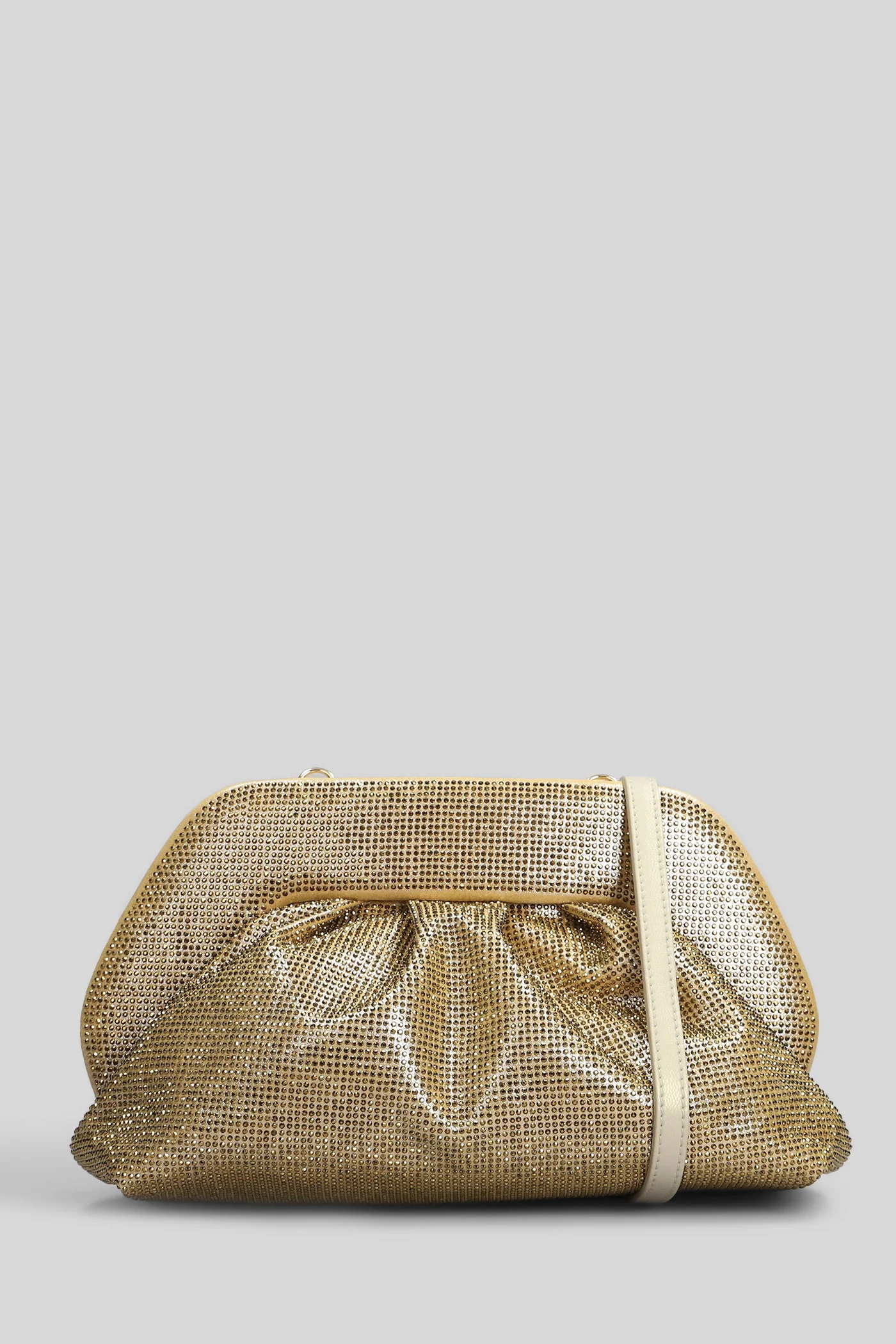 Tia Strass Clutch in gold faux leather