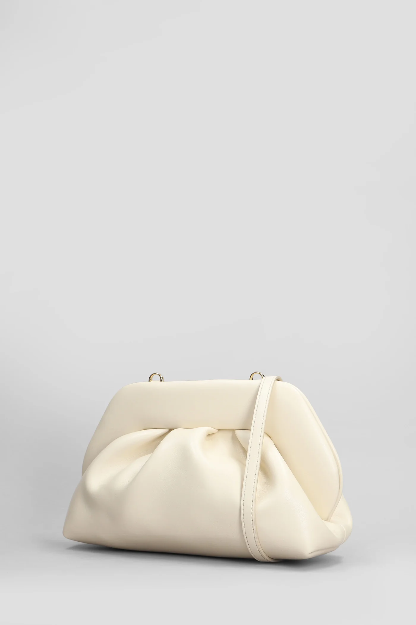 Tia Vegan Fabric Clutch in beige faux leather - Image 2