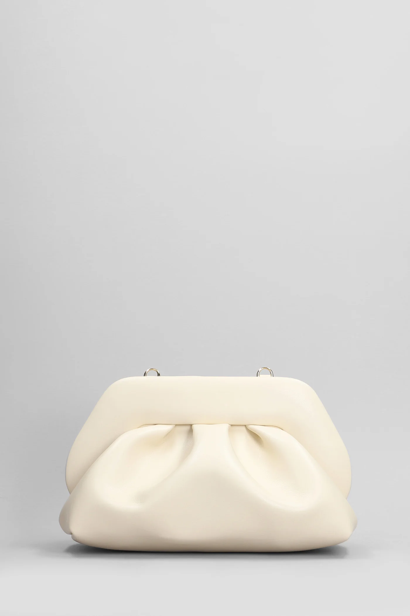 Tia Vegan Fabric Clutch in beige faux leather - Image 3