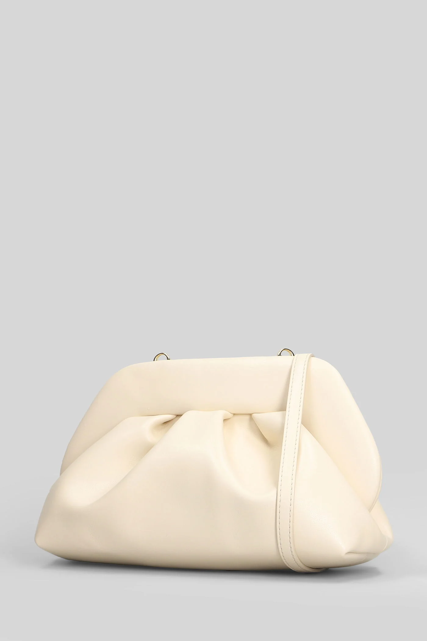 Tia Vegan Fabric Clutch in beige faux leather - Image 2