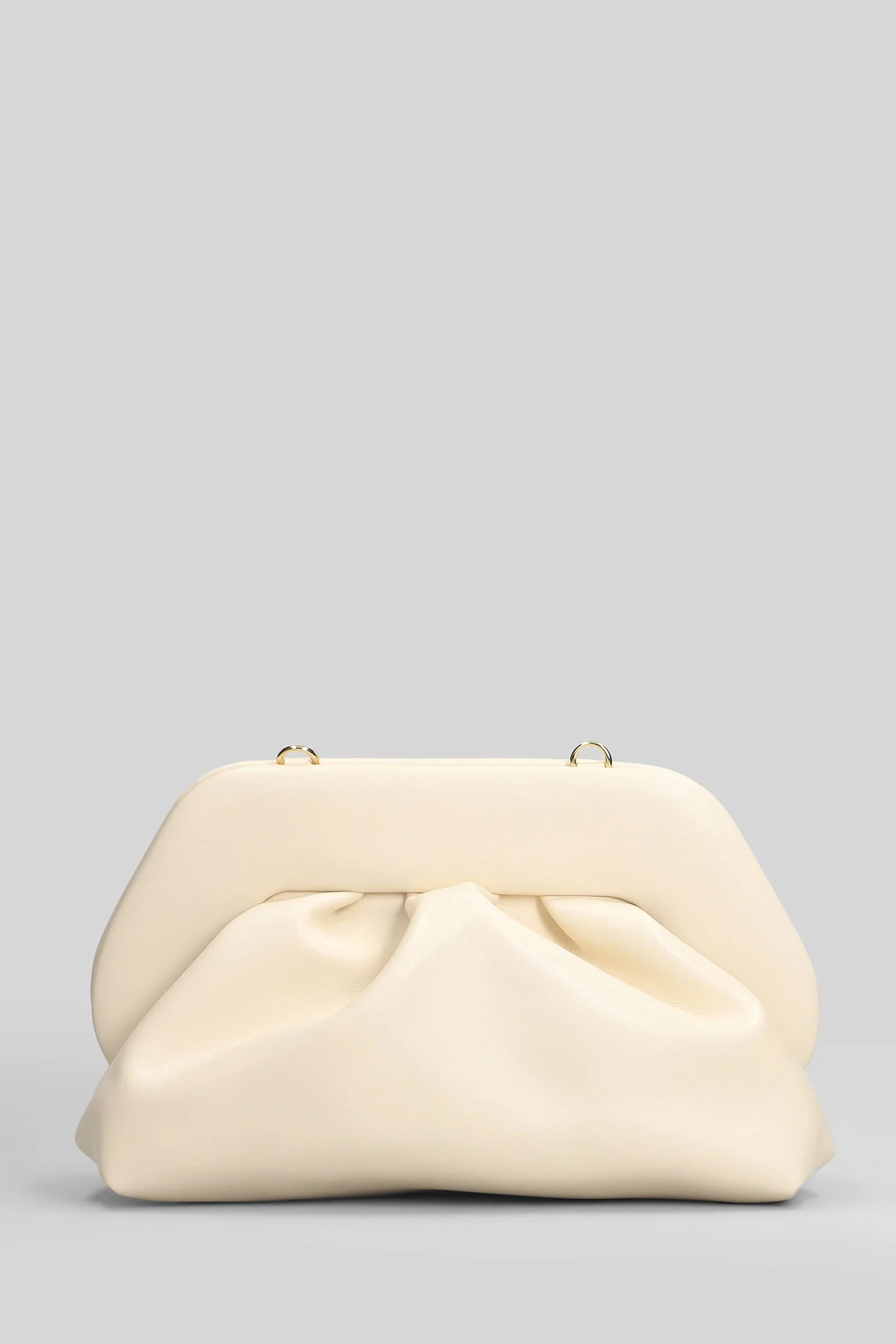 Tia Vegan Fabric Clutch in beige faux leather - Image 3