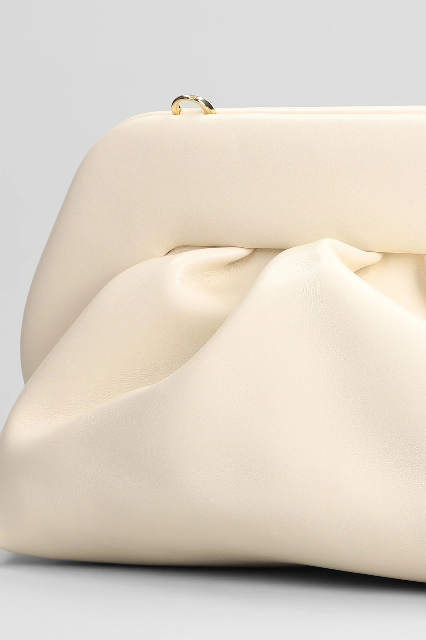 Tia Vegan Fabric Clutch in beige faux leather - Image 4