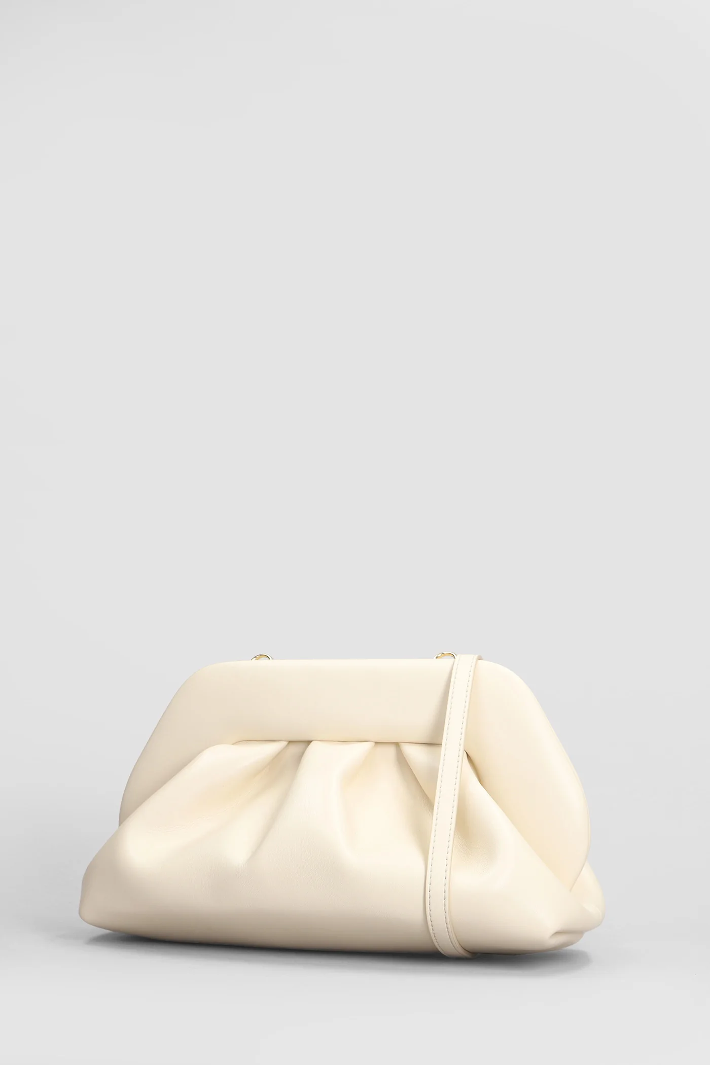 Tia Vegan Fabric Clutch in beige faux leather - Image 2
