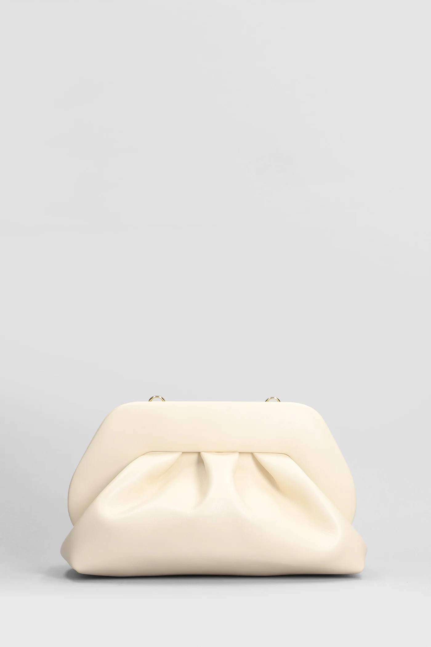 Tia Vegan Fabric Clutch in beige faux leather - Image 3