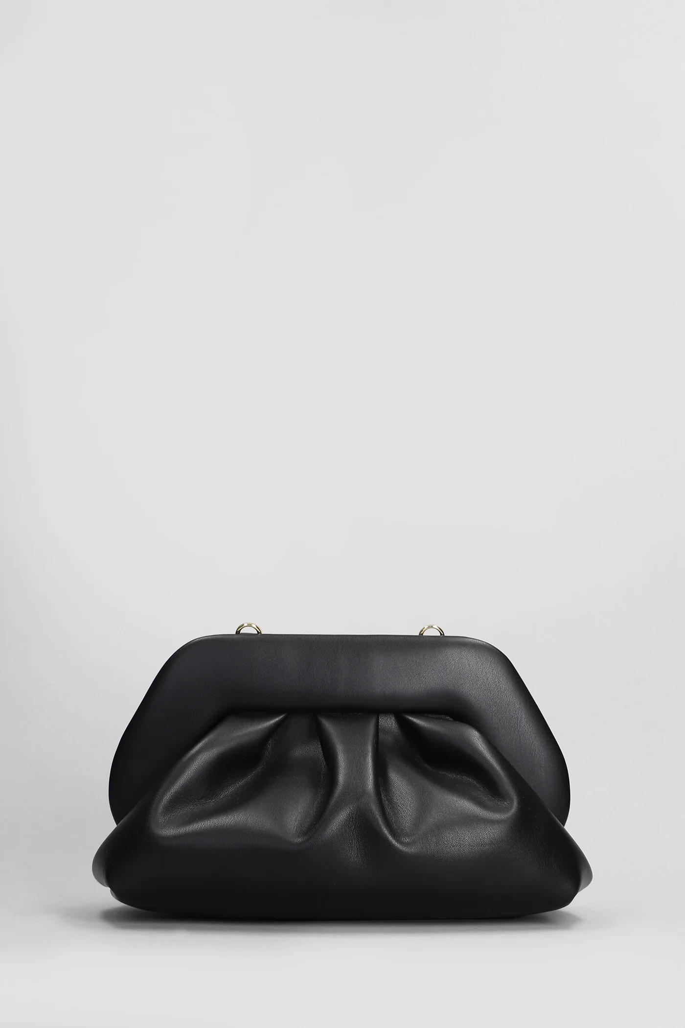 Tia Vegan Fabric Clutch in black faux leather - Image 3