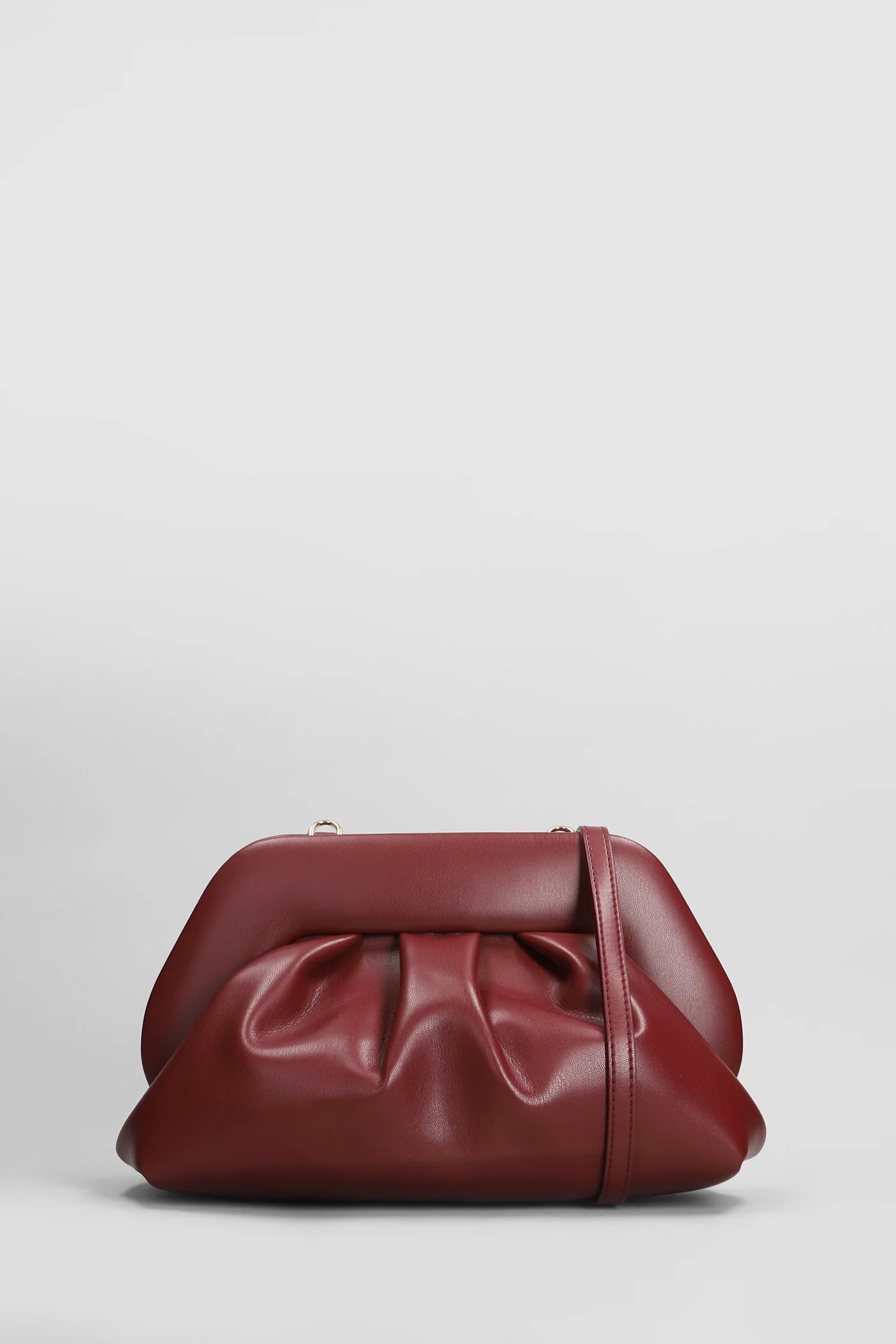 Tia Vegan Fabric Clutch in bordeaux faux leather