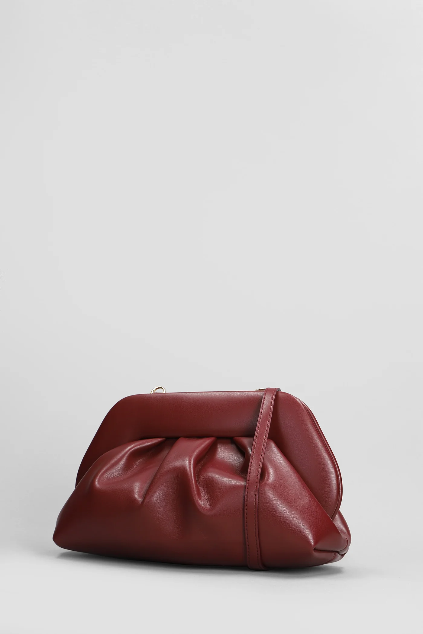 Tia Vegan Fabric Clutch in bordeaux faux leather - Image 2