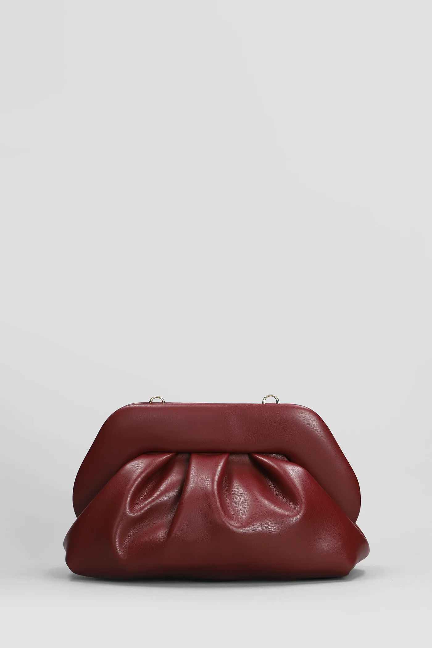 Tia Vegan Fabric Clutch in bordeaux faux leather - Image 3