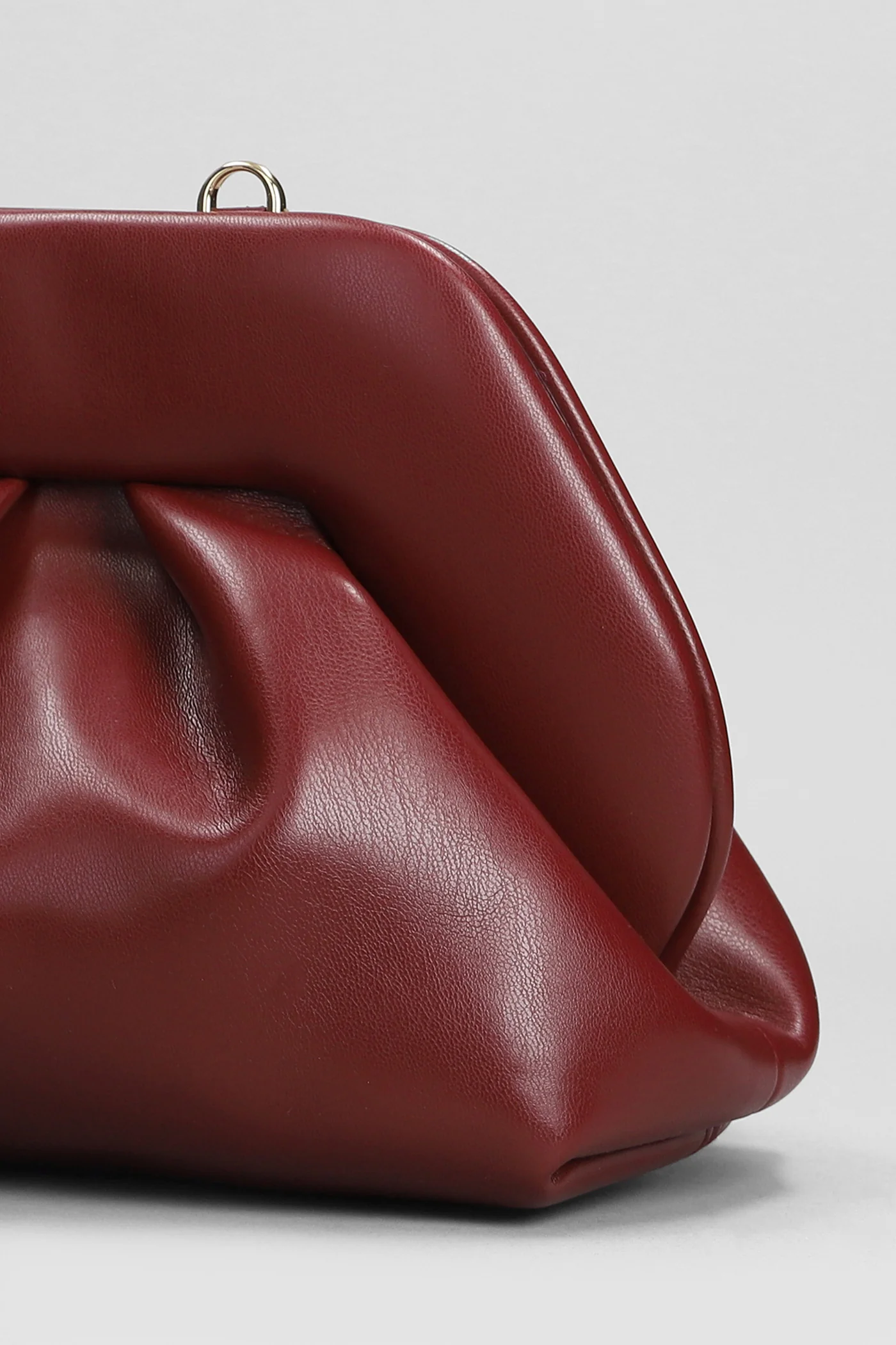 Tia Vegan Fabric Clutch in bordeaux faux leather - Image 4