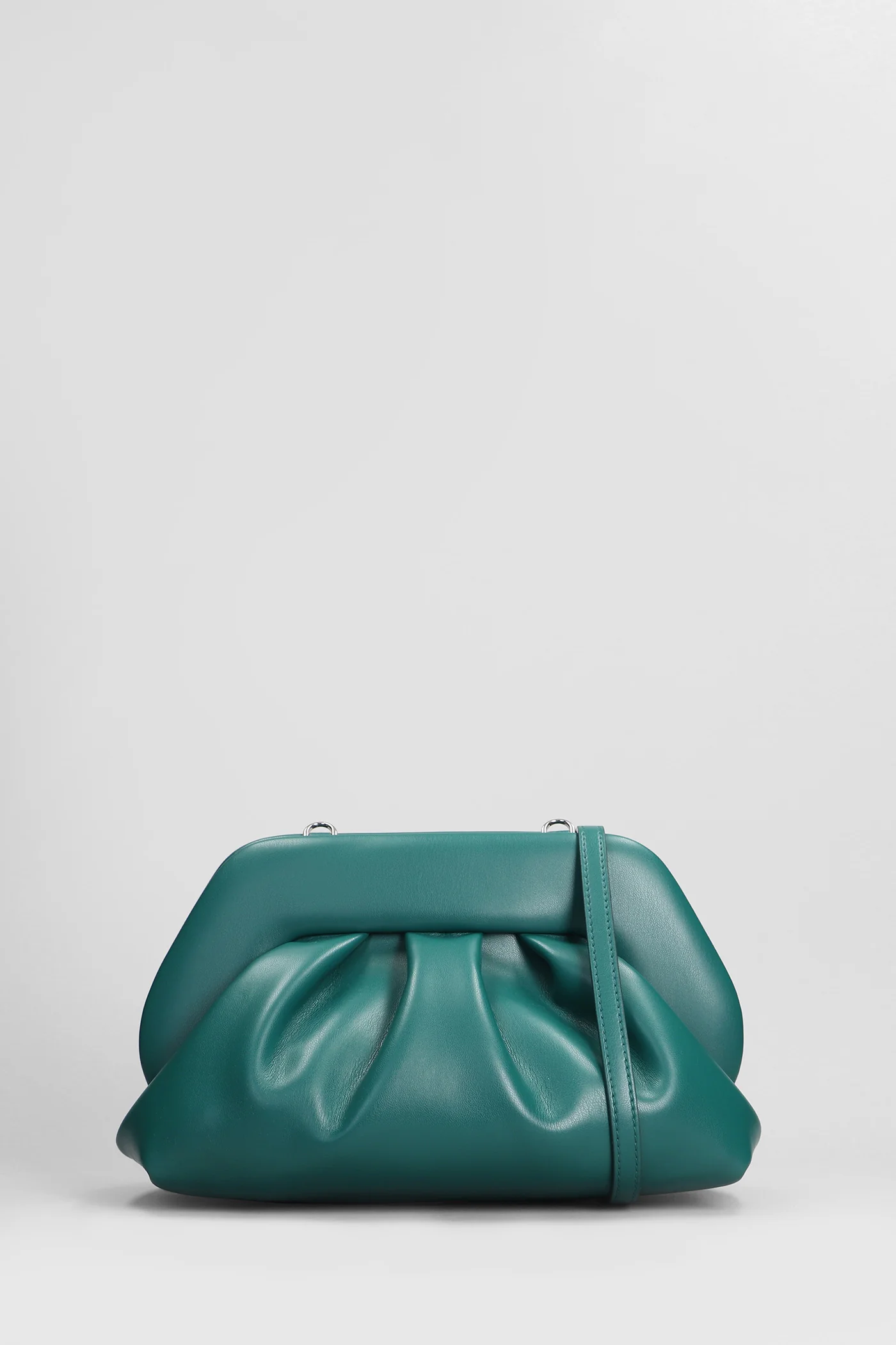 Tia Vegan Fabric Clutch in green cotton