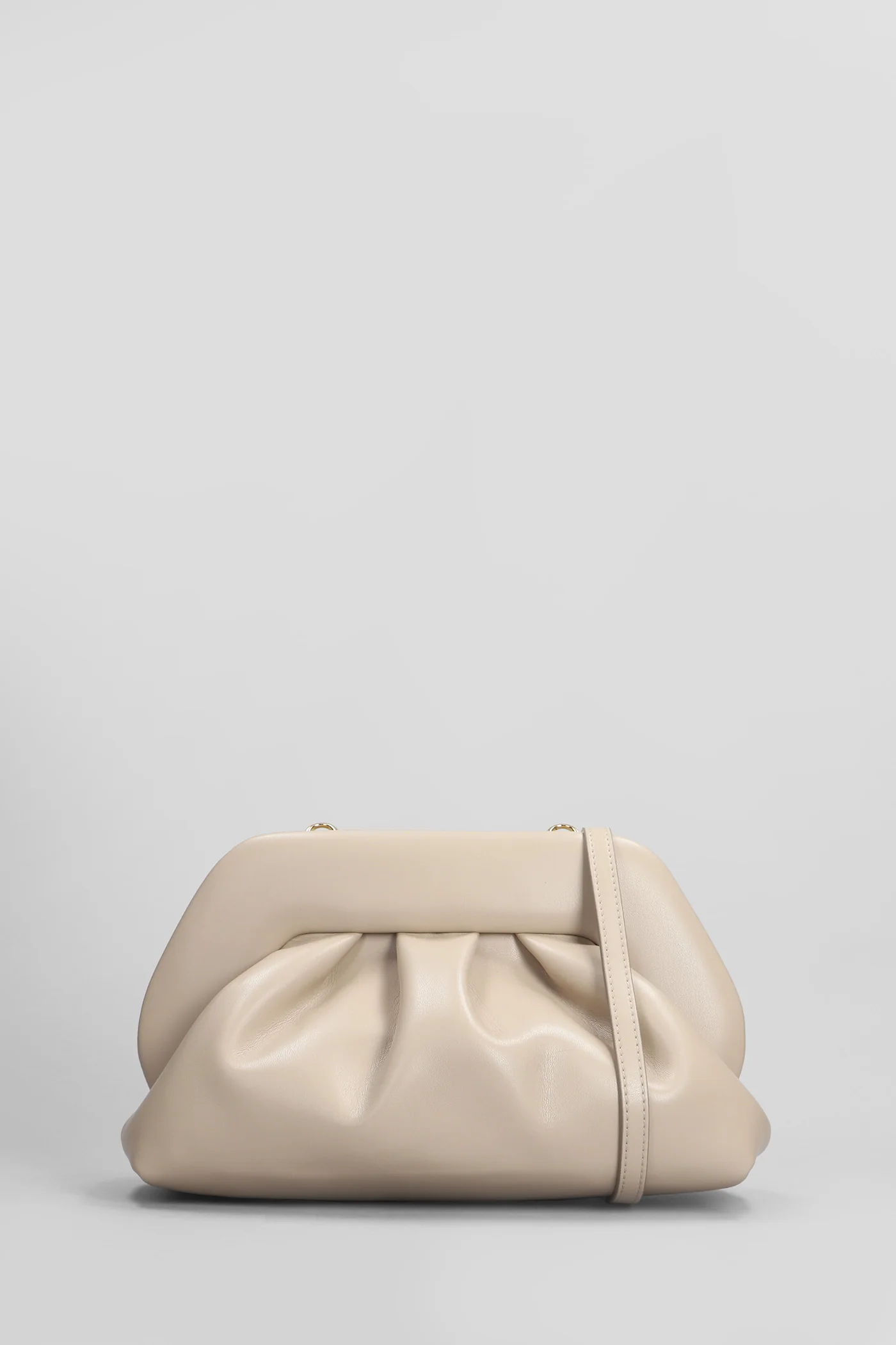 Tia Vegan Fabric Clutch in taupe cotton