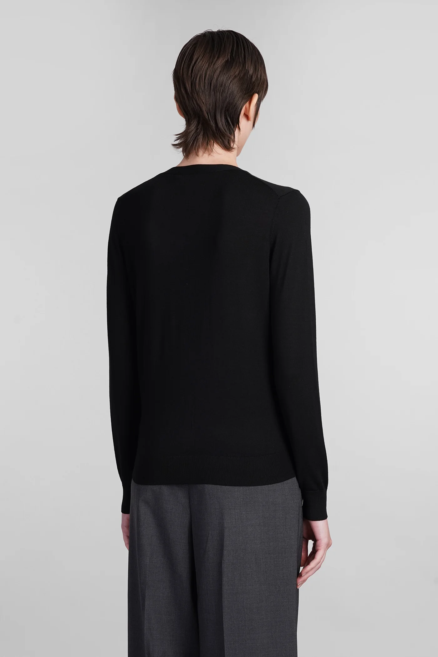 Cardigan in black wool - Image 3